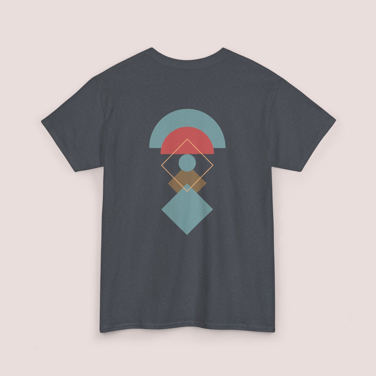 Modern Art Boho Style Minimalist Design Geometric Tee - Abstract Shapes and Vibrant Color Creative Casual T-Shirt