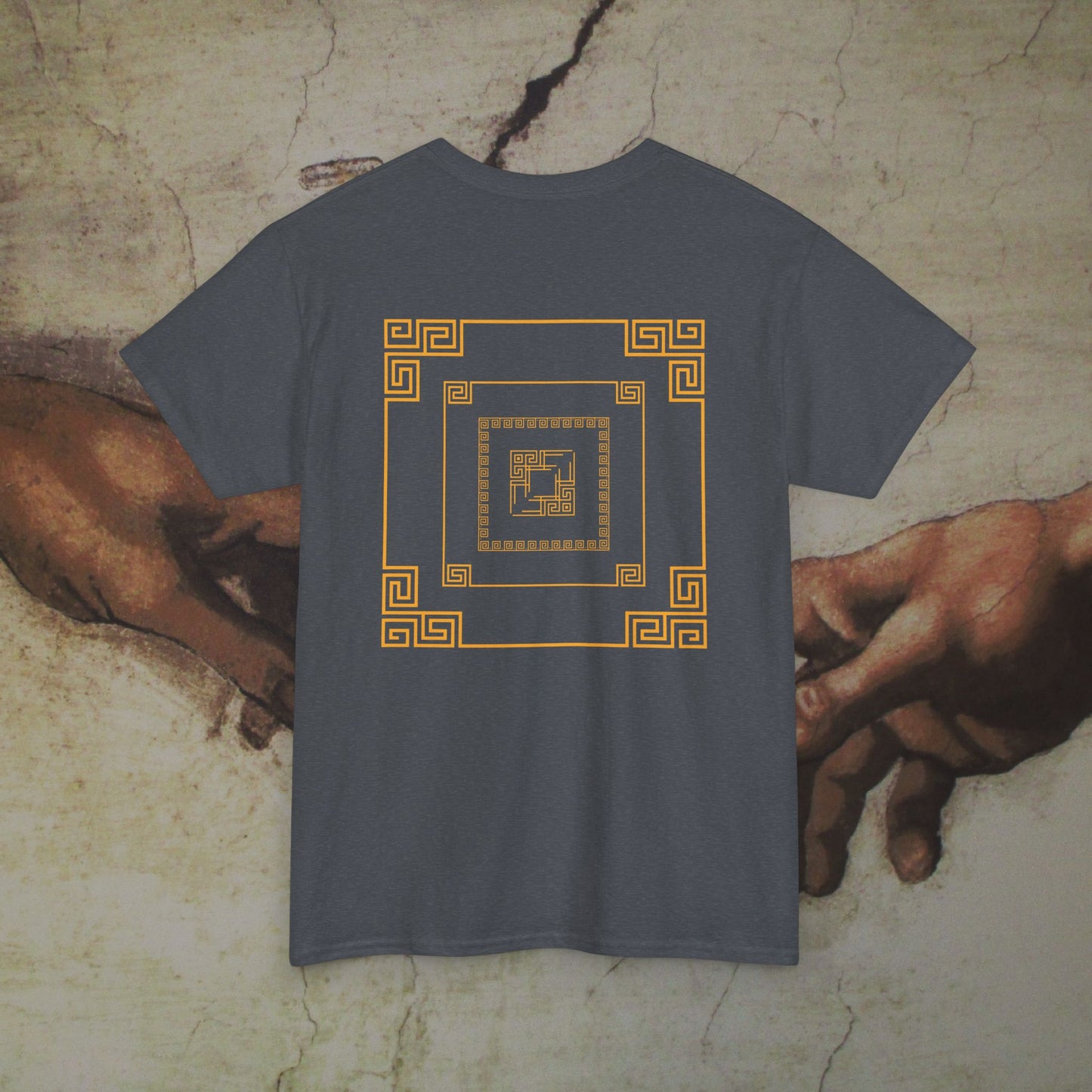 Creation of Adam Inspired Geometric Roman Style Art Cotton Shirt - Hand of Gods Parody Tee, Unique Top Lover Gift, Unique Premium Collection