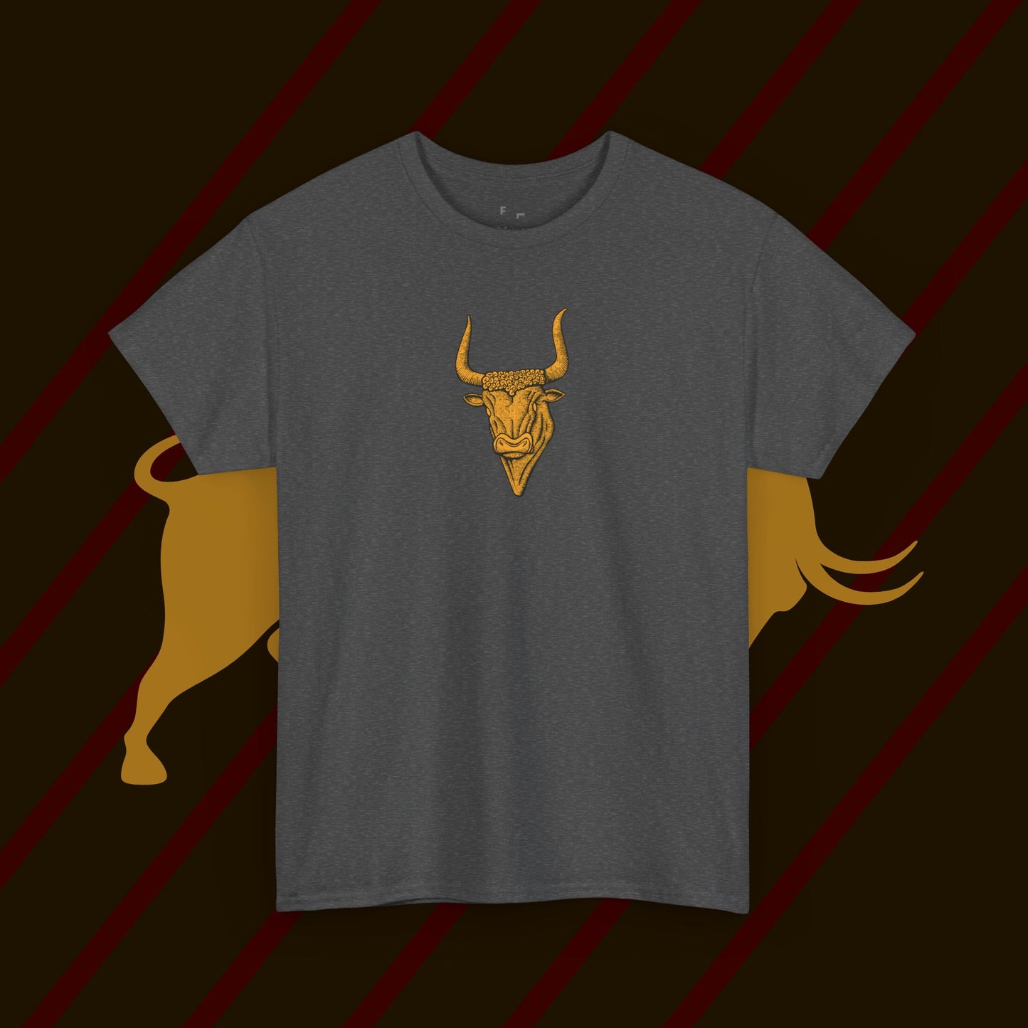 Antique Design Spanish Bull T-Shirt - Classic Bull Gift Tee, Perfect Gifts for Ancient Mythology Design Art Lovers