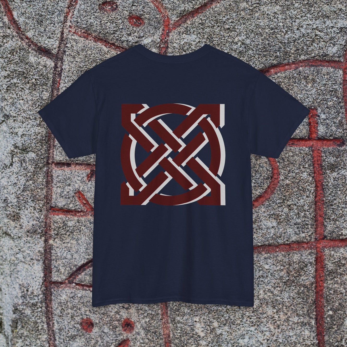 Celtic Knot Unique Viking Symbol Heavy Cotton Tee -Custom Norse Knotwork Design T-Shirt