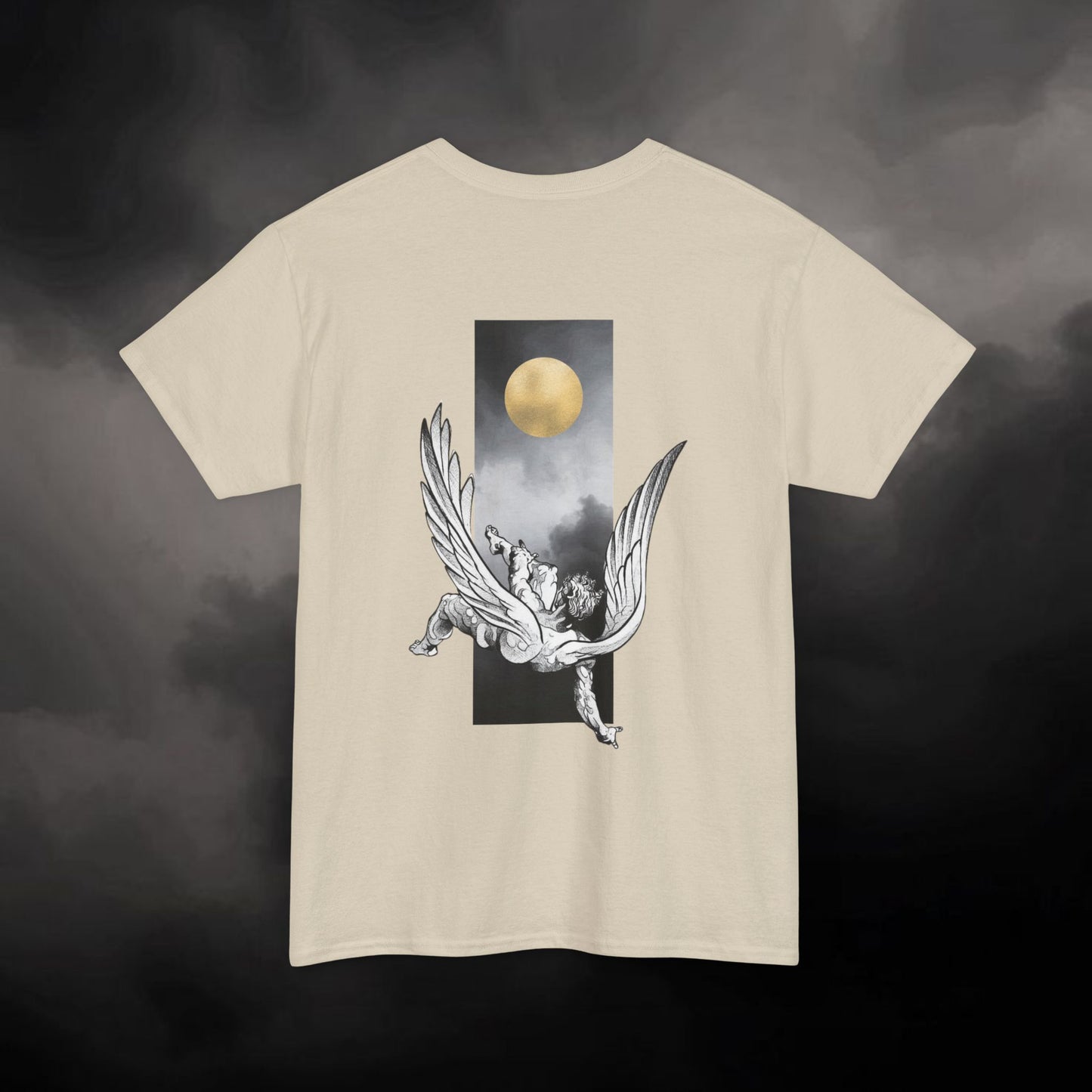 Icarus Falling Greek Mythology Tee, Mythological Lovers Gifts, Unisex Heavy Cotton T-shirt, Unique Collection Shirt, Exclusive Collage Top