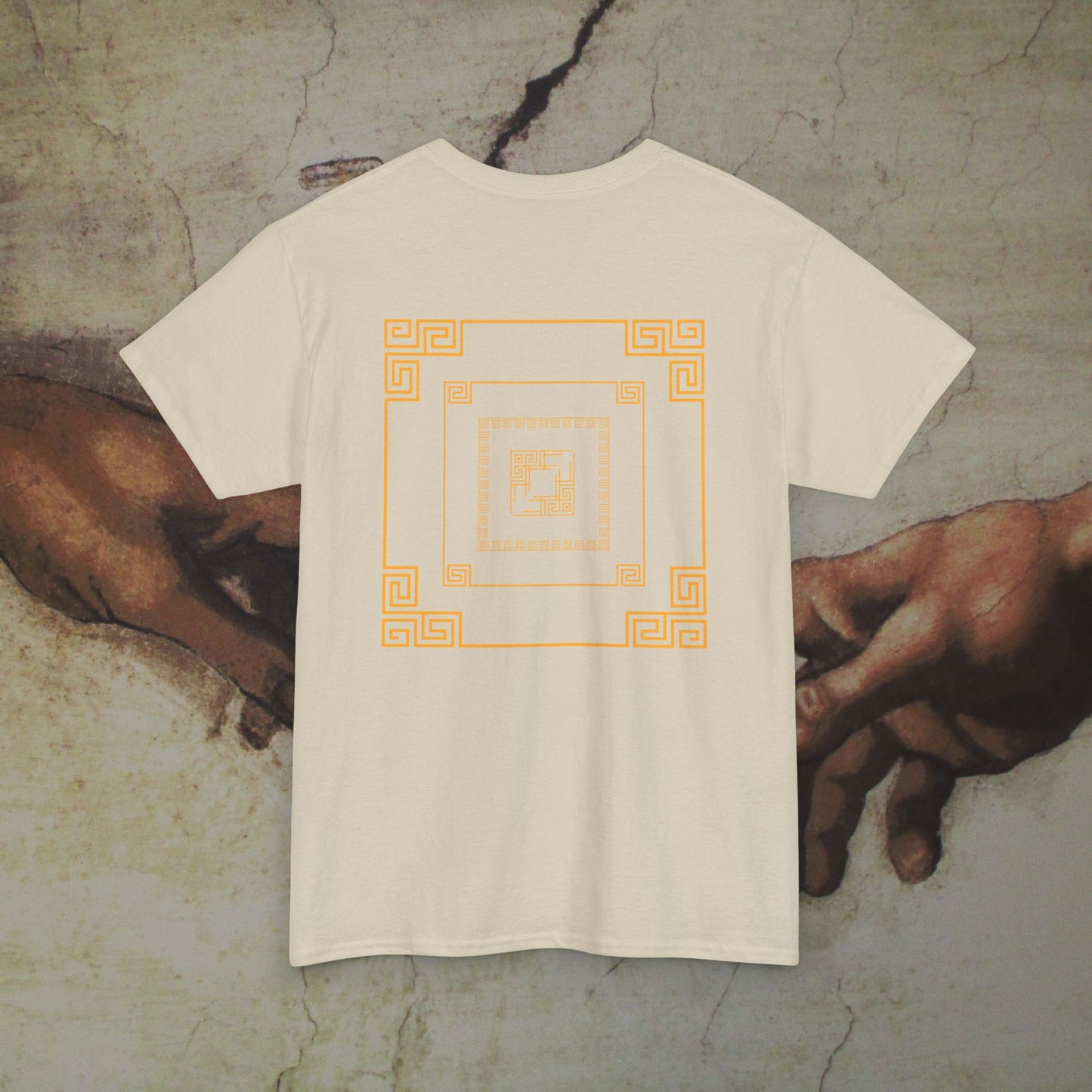 Creation of Adam Inspired Geometric Roman Style Art Cotton Shirt - Hand of Gods Parody Tee, Unique Top Lover Gift, Unique Premium Collection