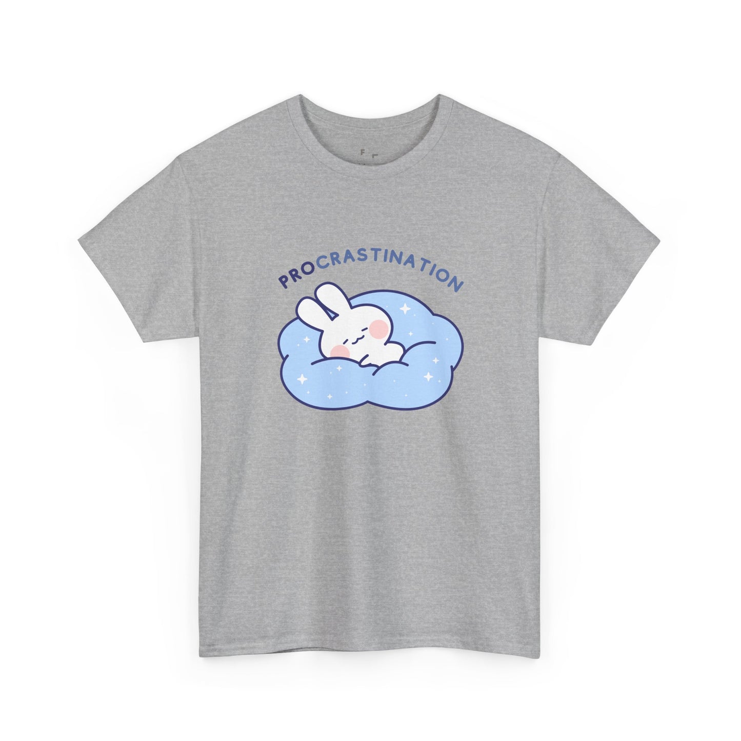 PROcrastination Bunny Funny Design Ironic Unisex Heavy Cotton Tee | Funny Relaxed Fit Premium T-Shirt