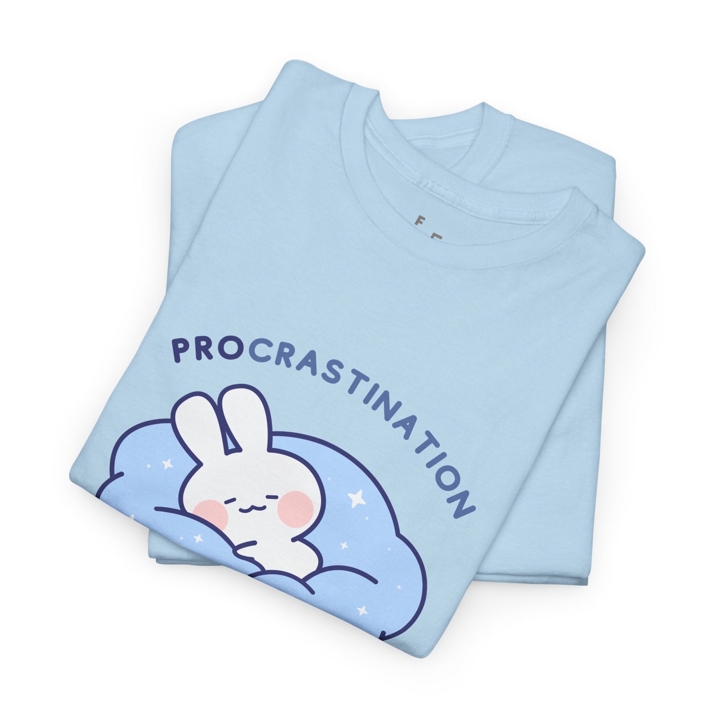 PROcrastination Bunny Funny Design Ironic Unisex Heavy Cotton Tee | Funny Relaxed Fit Premium T-Shirt