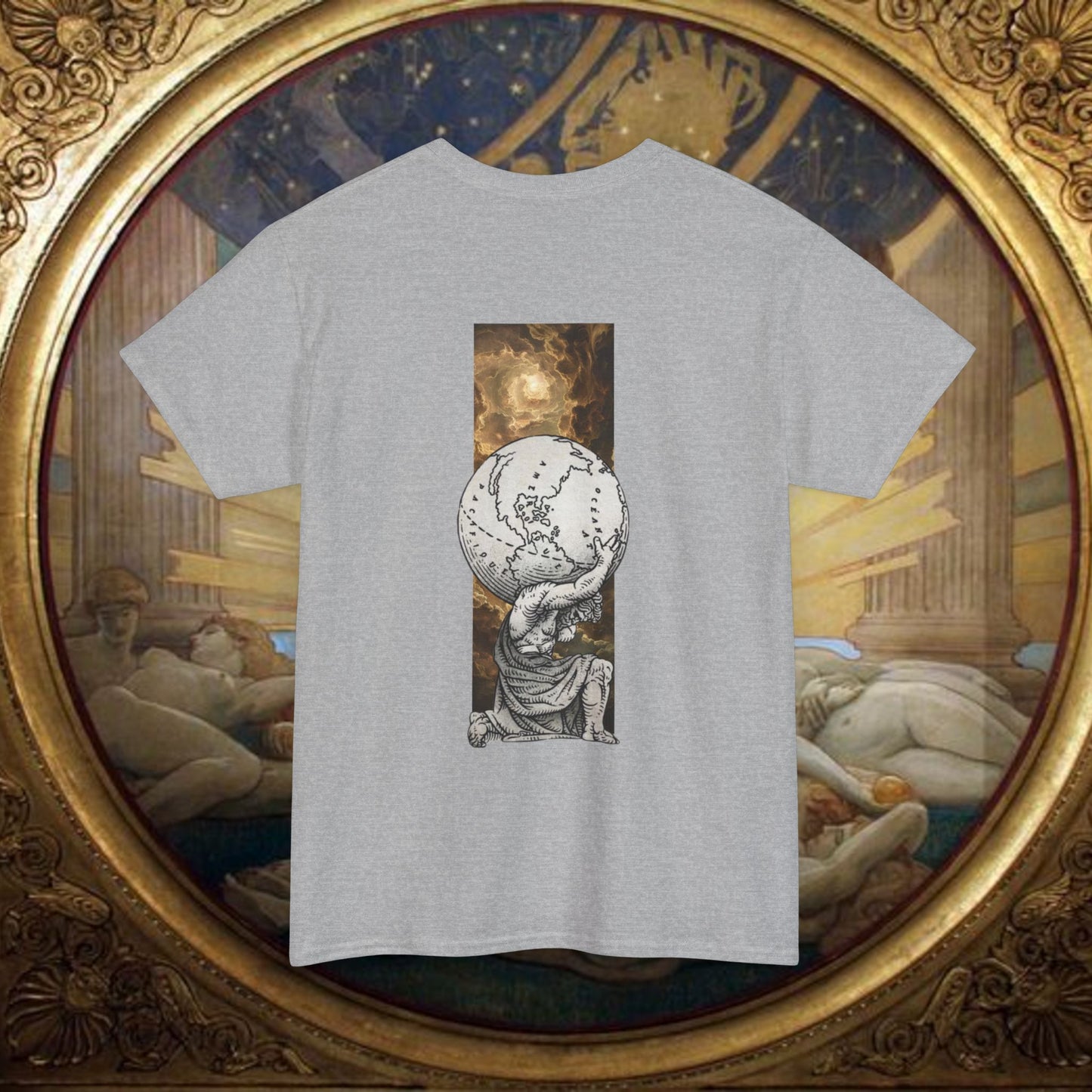 Greek Titan Atlas Unisex Tee, Mythology Lover Tshirt, Bearer of the World Shirt, Carrier of the Heaven Top, Myth Art Gifts, Greek Myth Tee