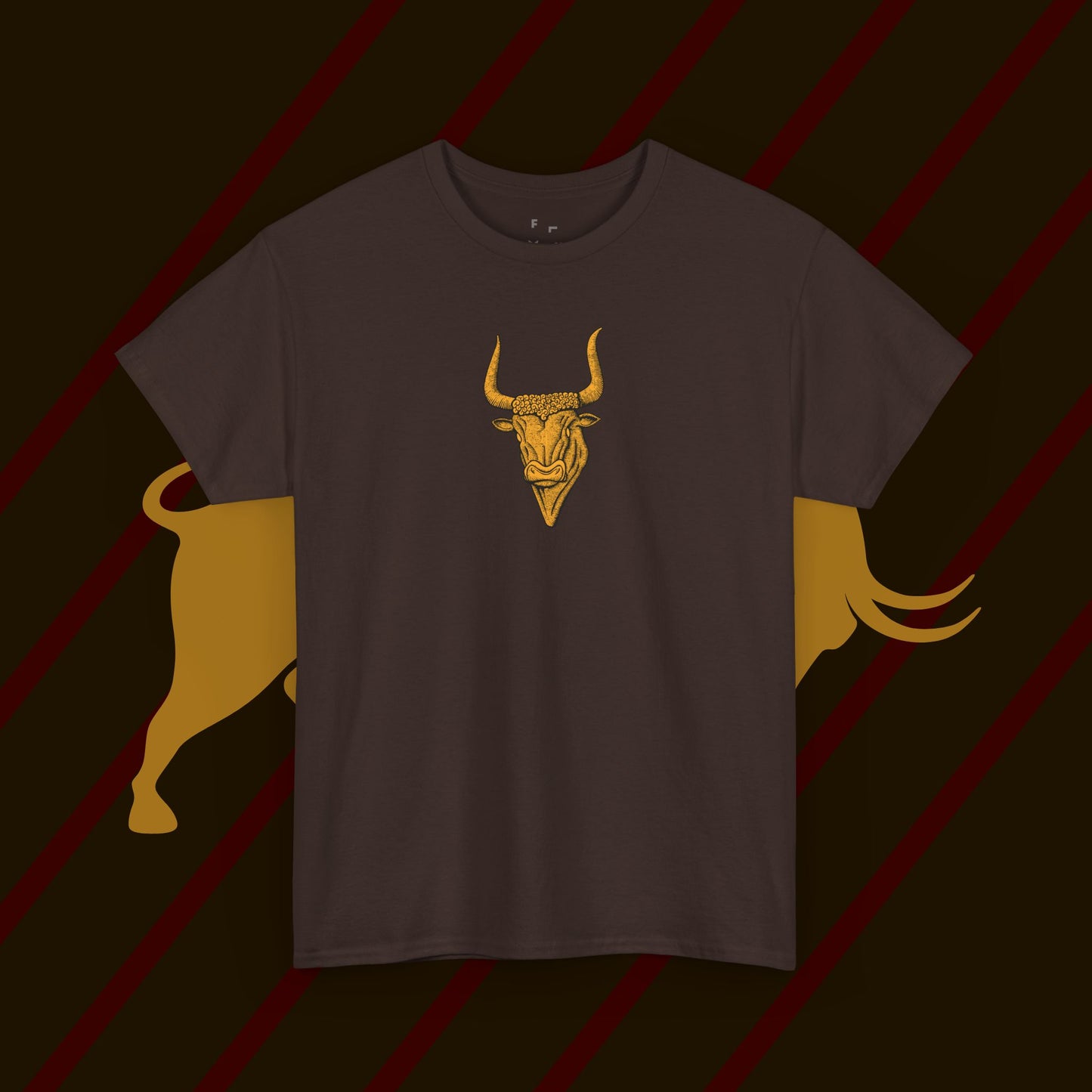 Antique Design Spanish Bull T-Shirt - Classic Bull Gift Tee, Perfect Gifts for Ancient Mythology Design Art Lovers