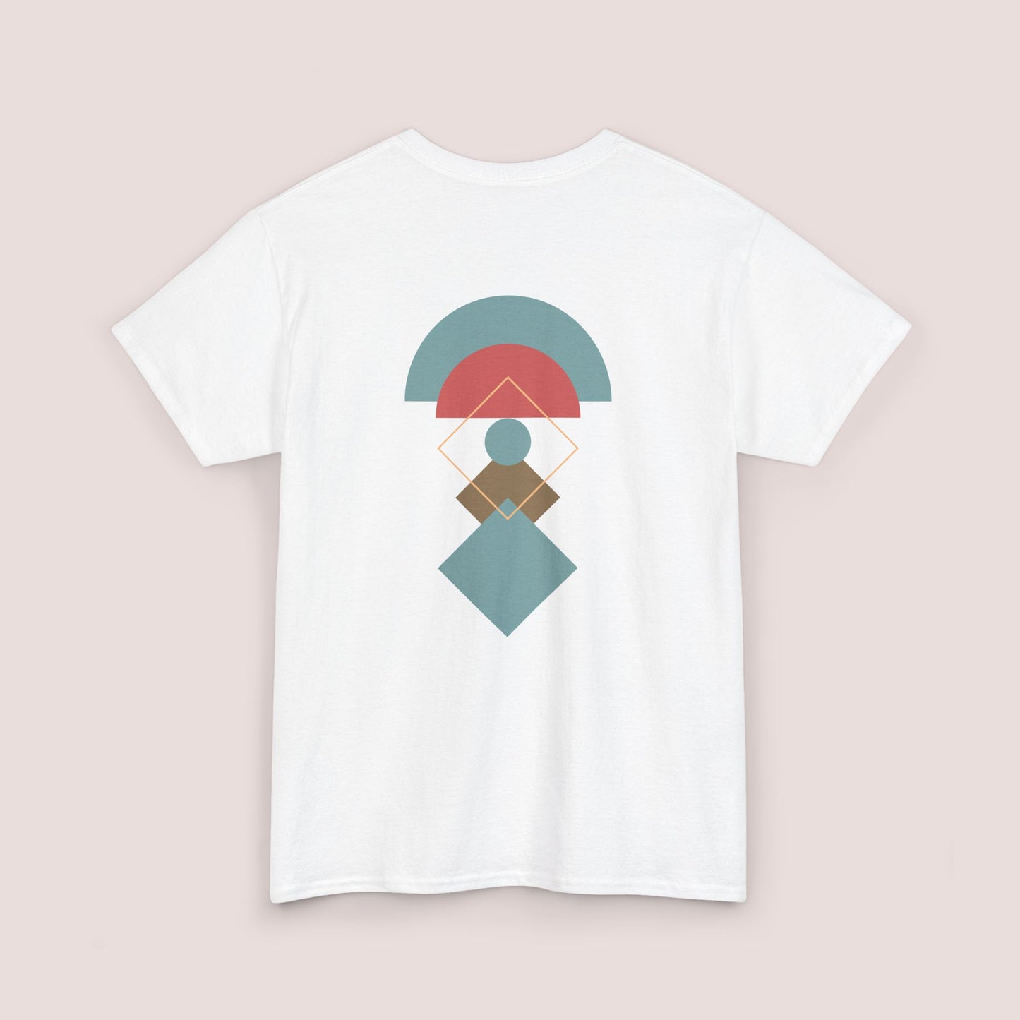 Modern Art Boho Style Minimalist Design Geometric Tee - Abstract Shapes and Vibrant Color Creative Casual T-Shirt