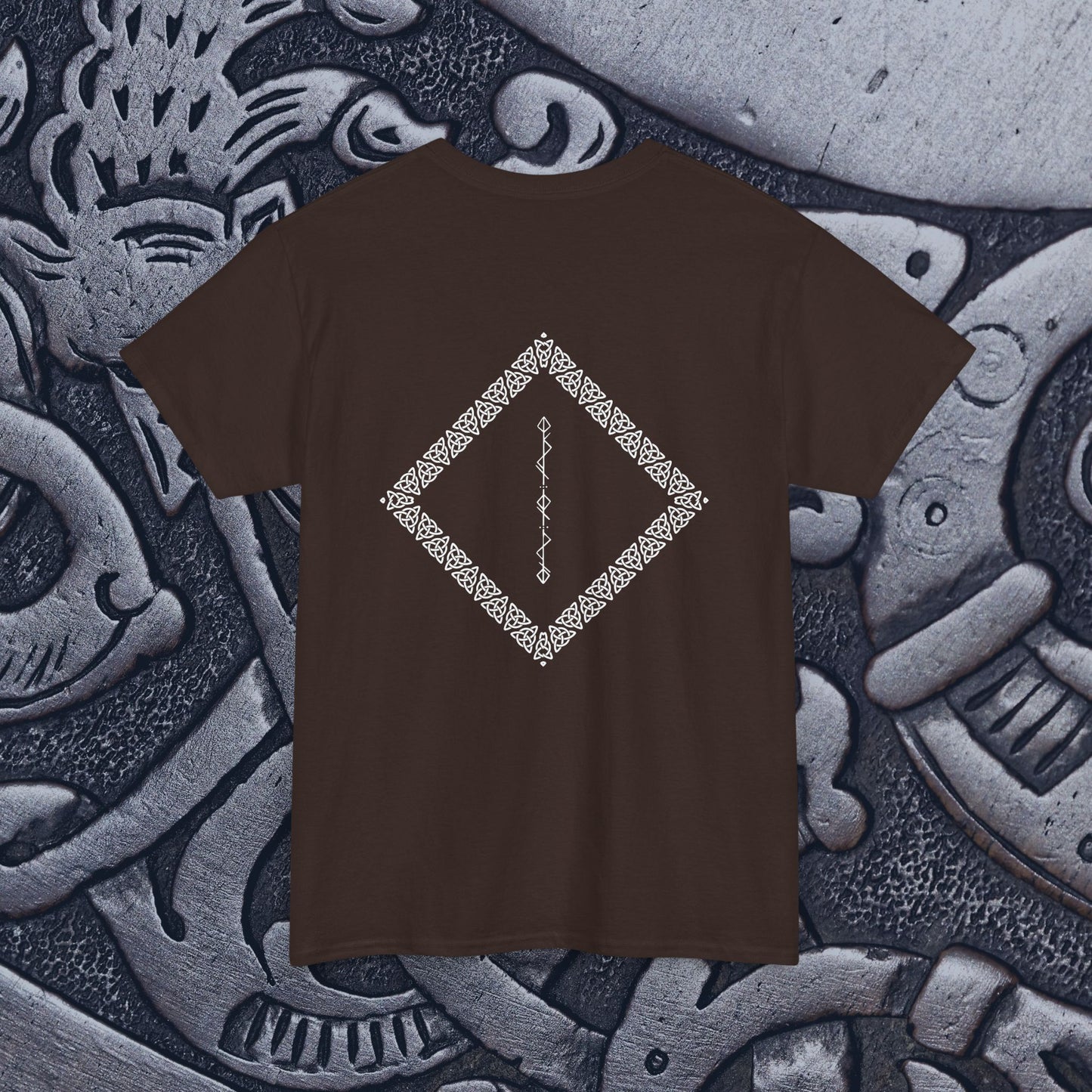 Viking Rune Norse Mythology Unisex Heavy Cotton T-Shirt - Line Art Tee, Tribal Art Exclusive Cotton Top, Gift for Viking Custom Enthusiasts