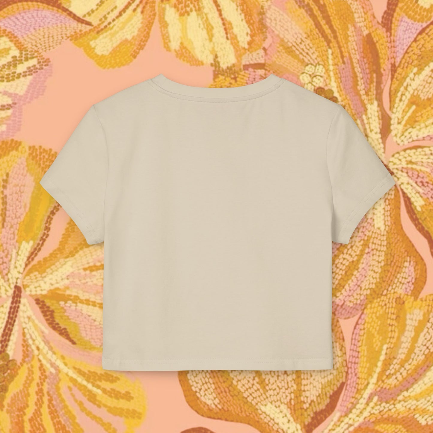 Yellow Hibiscus Flower Crop Top | Y2K Aesthetic Baby Tee, Tropical Floral Fitted Shirt, Vintage Summer Fashion, Trendy Gift for Her