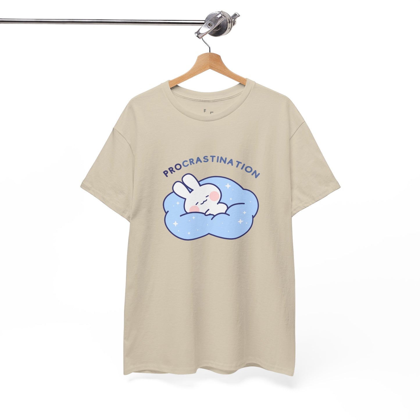 PROcrastination Bunny Funny Design Ironic Unisex Heavy Cotton Tee | Funny Relaxed Fit Premium T-Shirt