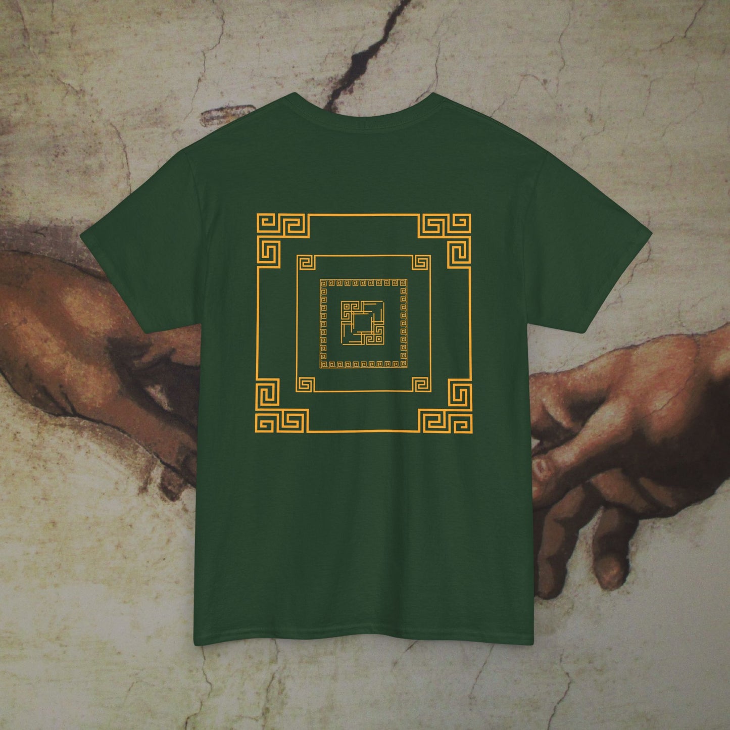 Creation of Adam Inspired Geometric Roman Style Art Cotton Shirt - Hand of Gods Parody Tee, Unique Top Lover Gift, Unique Premium Collection