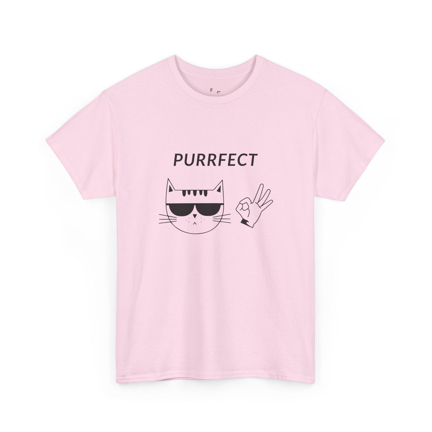 Purrfect Cat Custom Funny Design Graphic Tee - Unisex Heavy Cotton T-Shirt for Pet Lovers