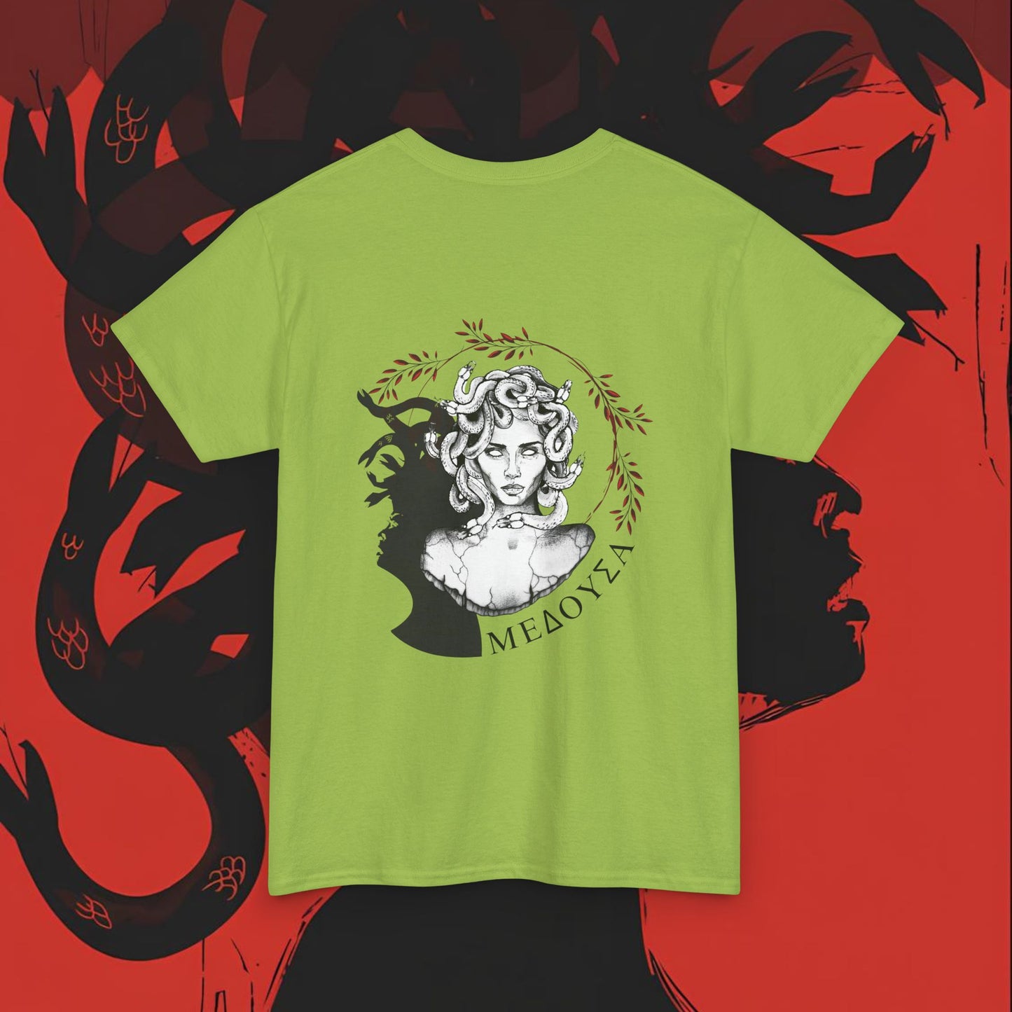 Medusa Greek Mythology Unisex Tee, Snake Head Heavy Cotton Shirt, Ancient Greece Myth Lover Gifts, Mythology Design Top, Greek Myth T-Shirt