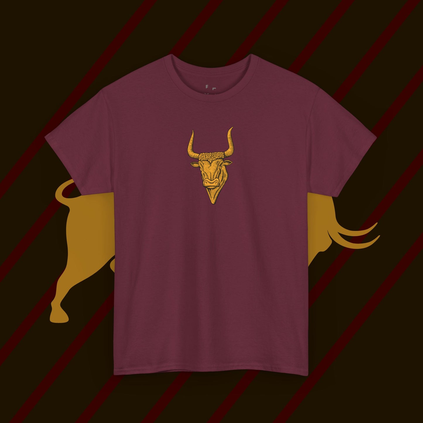 Antique Design Spanish Bull T-Shirt - Classic Bull Gift Tee, Perfect Gifts for Ancient Mythology Design Art Lovers