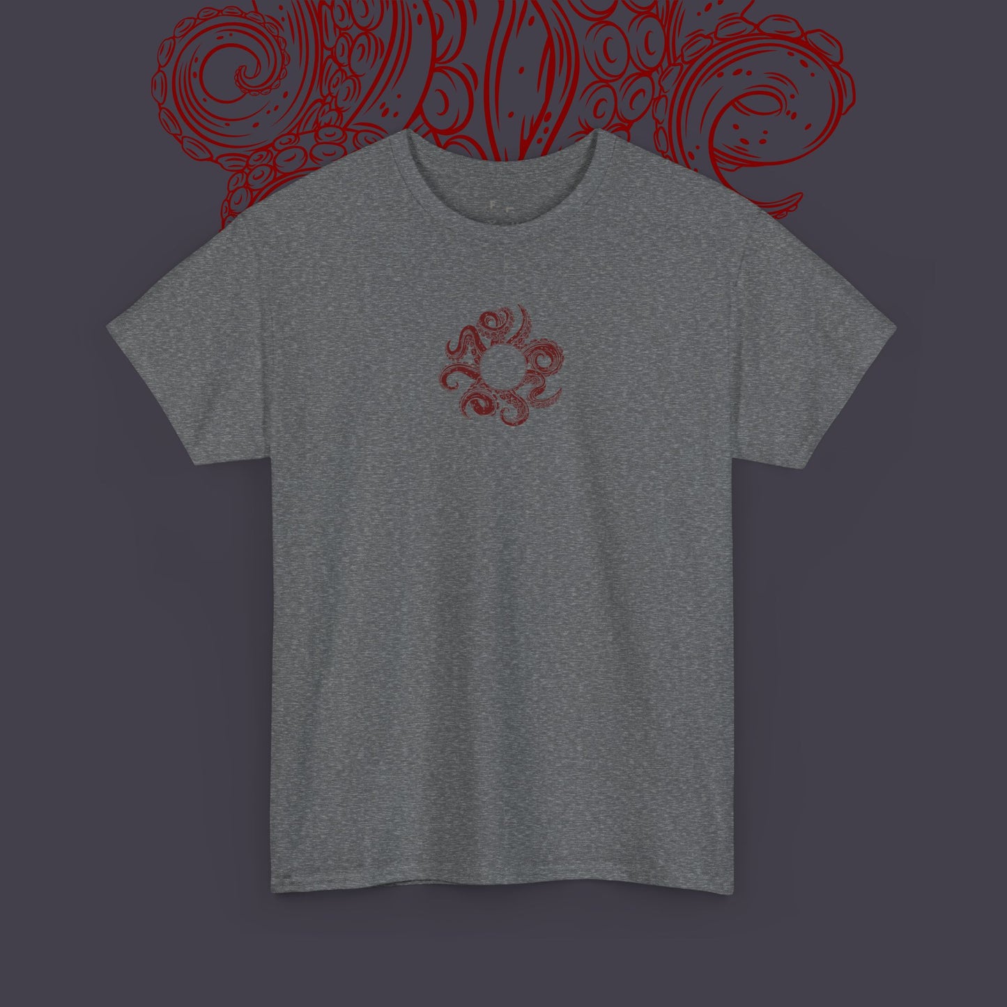 Specially Designed Abstract Drawing Octopus Arms Heavy Duty Cotton Tee