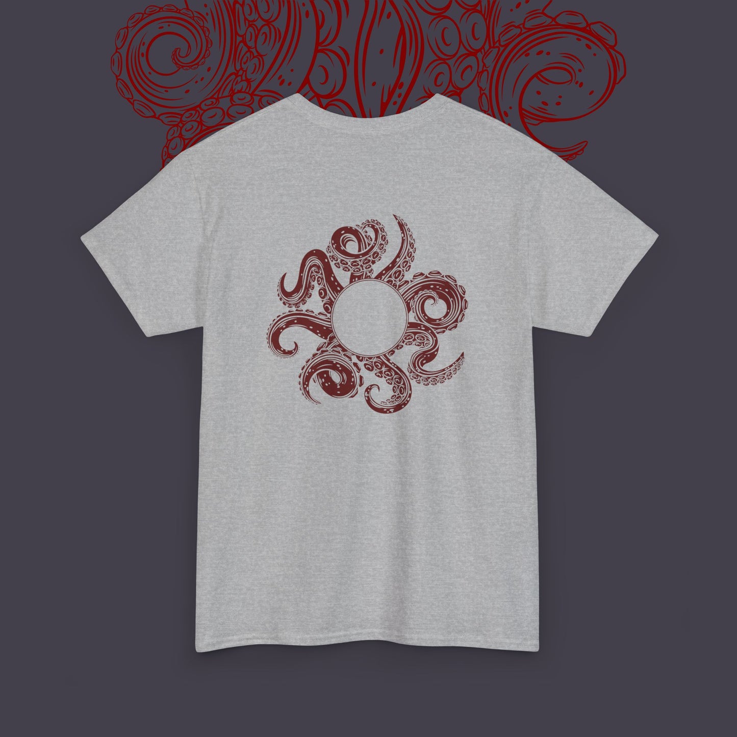 Specially Designed Abstract Drawing Octopus Arms Heavy Duty Cotton Tee