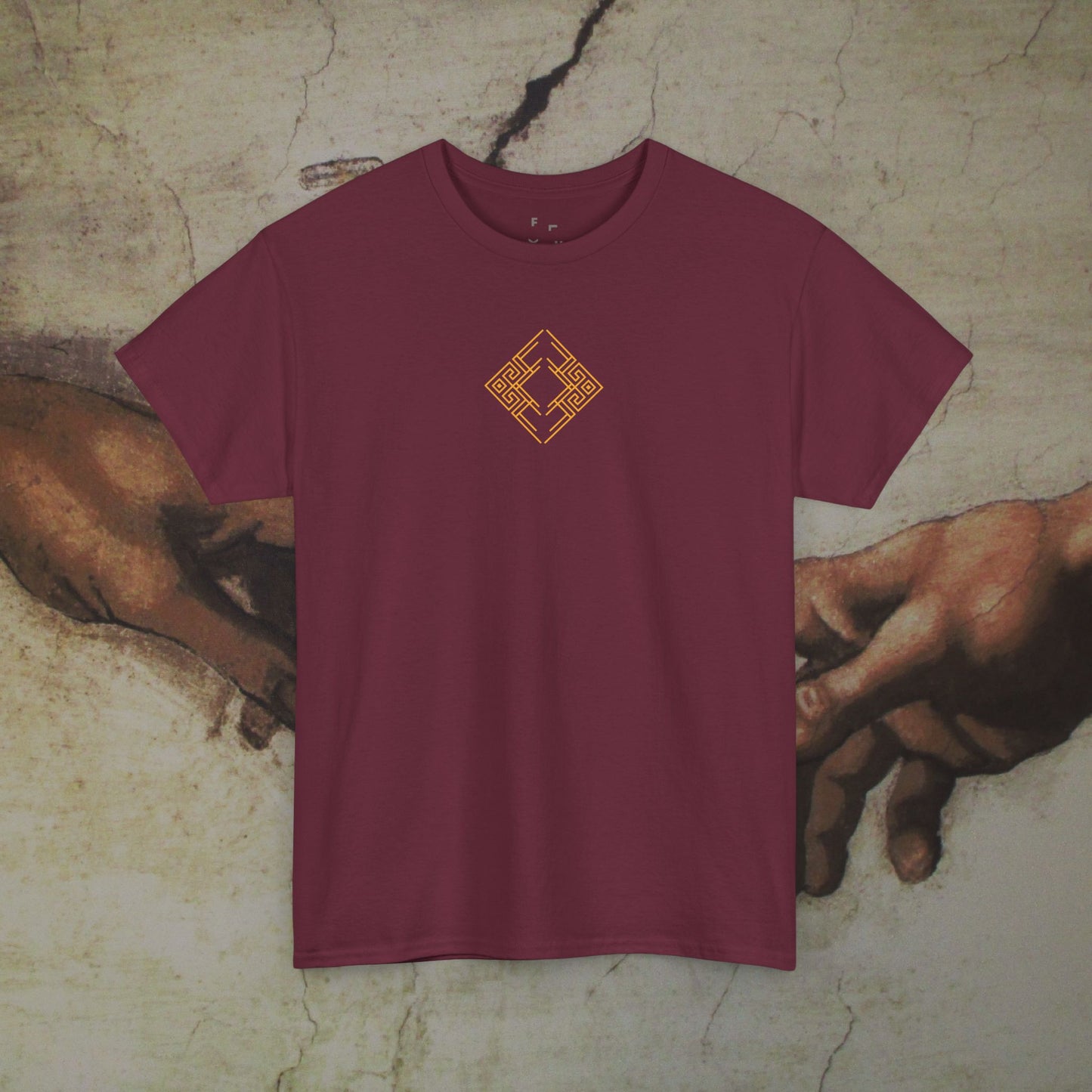 Creation of Adam Inspired Geometric Roman Style Art Cotton Shirt - Hand of Gods Parody Tee, Unique Top Lover Gift, Unique Premium Collection