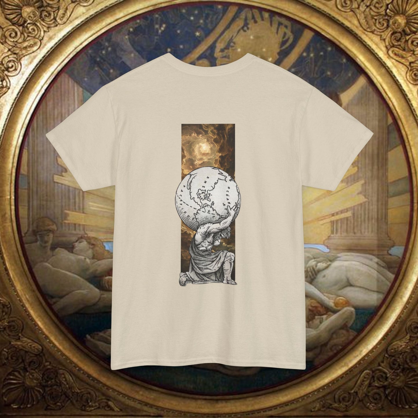 Greek Titan Atlas Unisex Tee, Mythology Lover Tshirt, Bearer of the World Shirt, Carrier of the Heaven Top, Myth Art Gifts, Greek Myth Tee