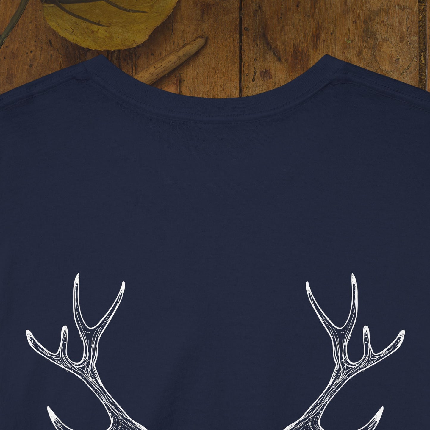 Custom Deer Antler Unisex Heavy Cotton Tee - Unique Exclusive Tribal Knotwork Inspired Design Gift