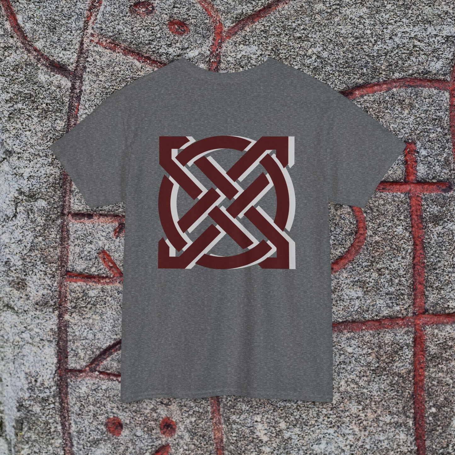 Celtic Knot Unique Viking Symbol Heavy Cotton Tee -Custom Norse Knotwork Design T-Shirt