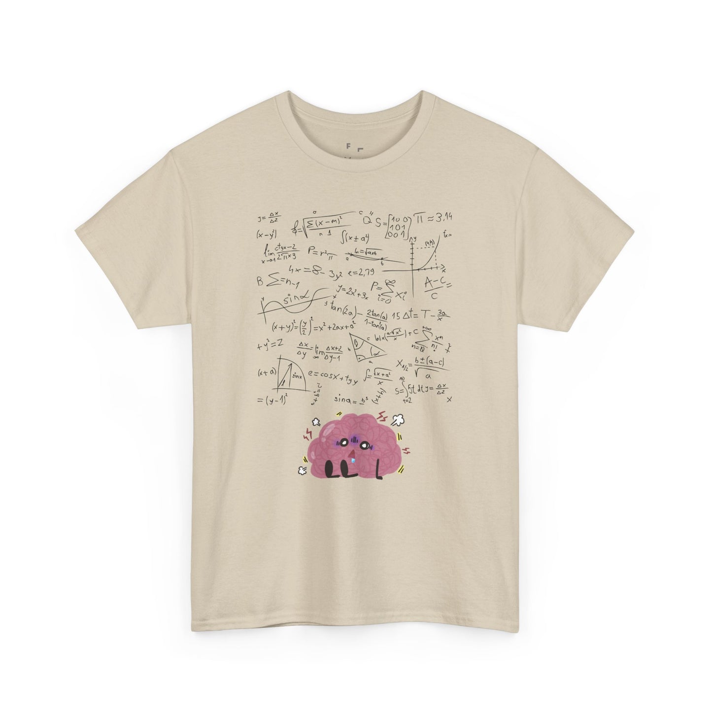 Funny Brain Math Unisex Heavy Cotton T-Shirt - Unisex Confused Mind Design | Perfect for Students & Math Lovers