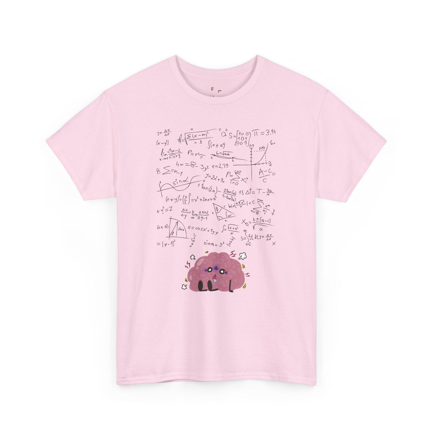 Funny Brain Math Unisex Heavy Cotton T-Shirt - Unisex Confused Mind Design | Perfect for Students & Math Lovers