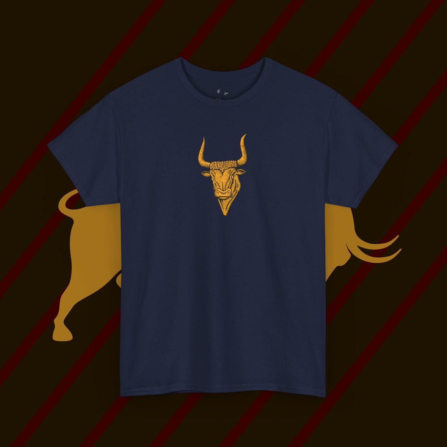 Antique Design Spanish Bull T-Shirt - Classic Bull Gift Tee, Perfect Gifts for Ancient Mythology Design Art Lovers