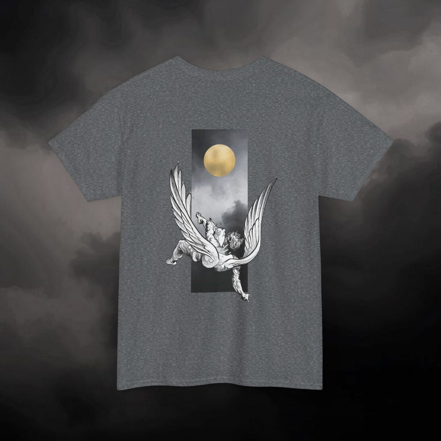 Icarus Falling Greek Mythology Tee, Mythological Lovers Gifts, Unisex Heavy Cotton T-shirt, Unique Collection Shirt, Exclusive Collage Top