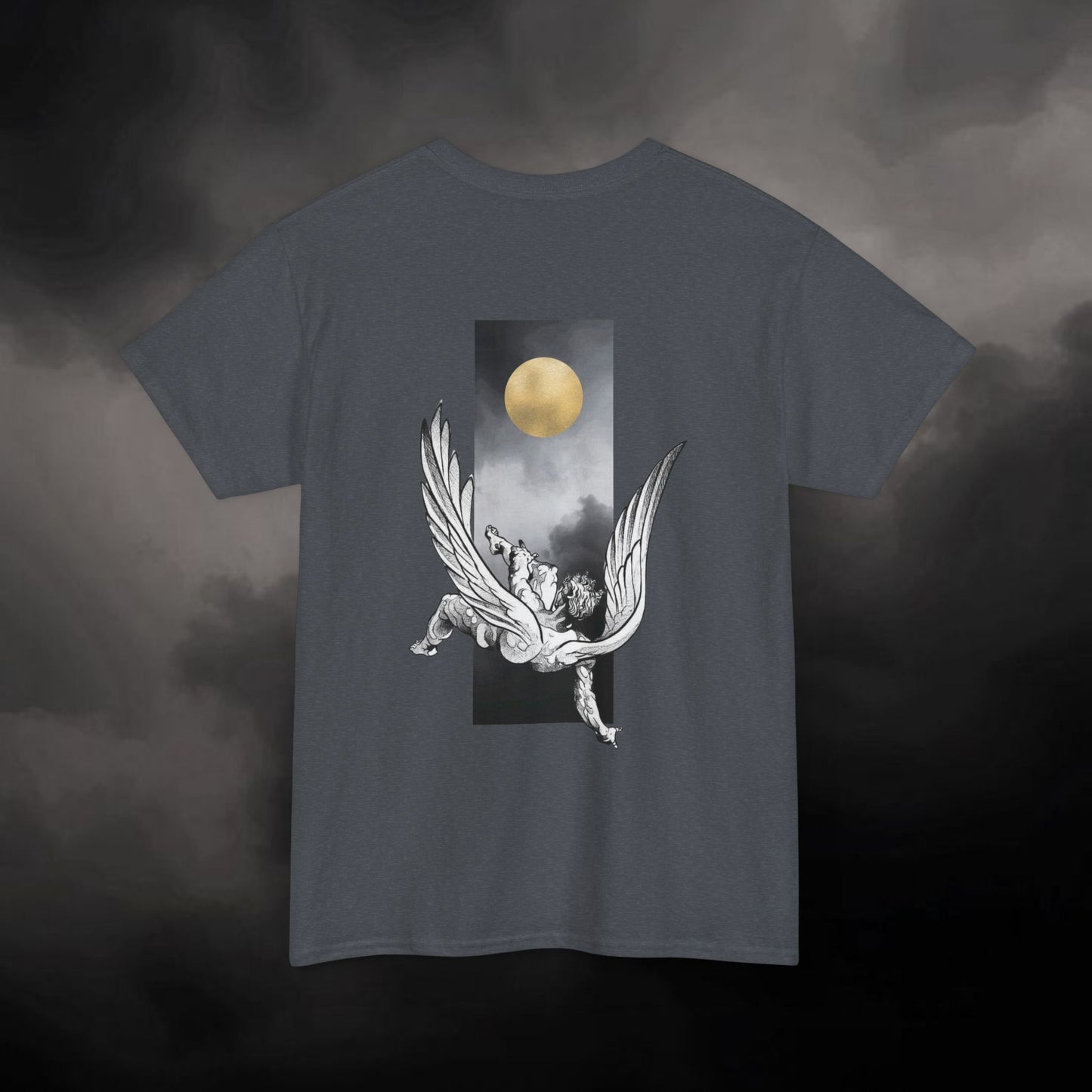 Icarus Falling Greek Mythology Tee, Mythological Lovers Gifts, Unisex Heavy Cotton T-shirt, Unique Collection Shirt, Exclusive Collage Top