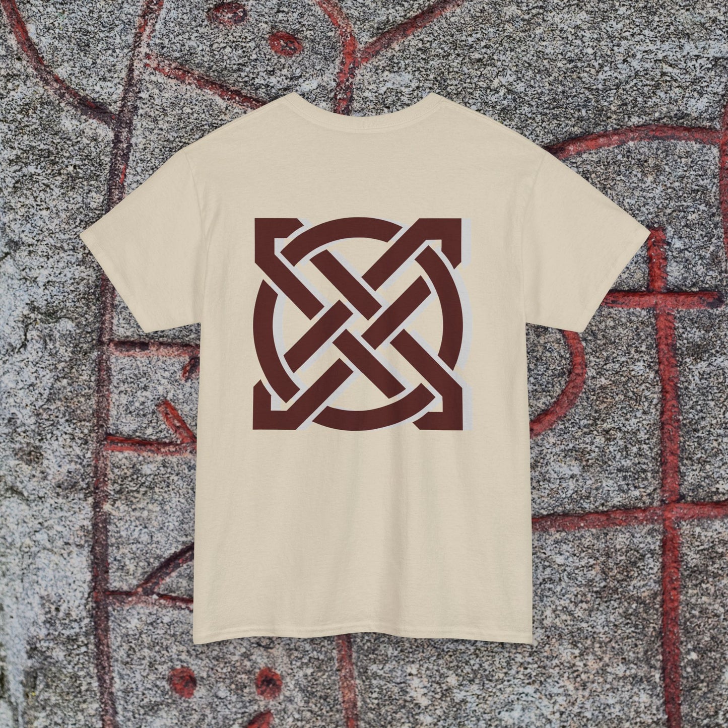 Celtic Knot Unique Viking Symbol Heavy Cotton Tee -Custom Norse Knotwork Design T-Shirt