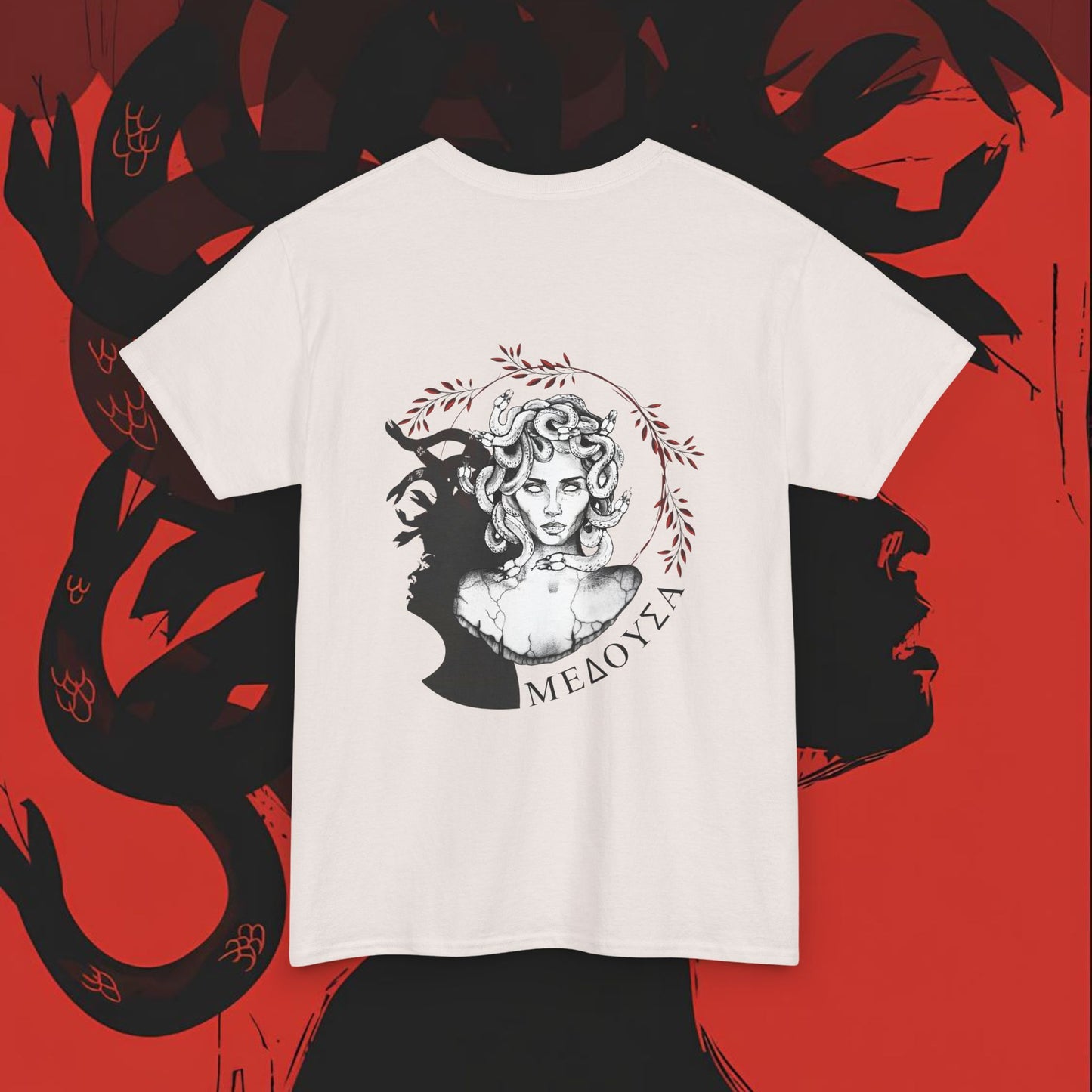 Medusa Greek Mythology Unisex Tee, Snake Head Heavy Cotton Shirt, Ancient Greece Myth Lover Gifts, Mythology Design Top, Greek Myth T-Shirt