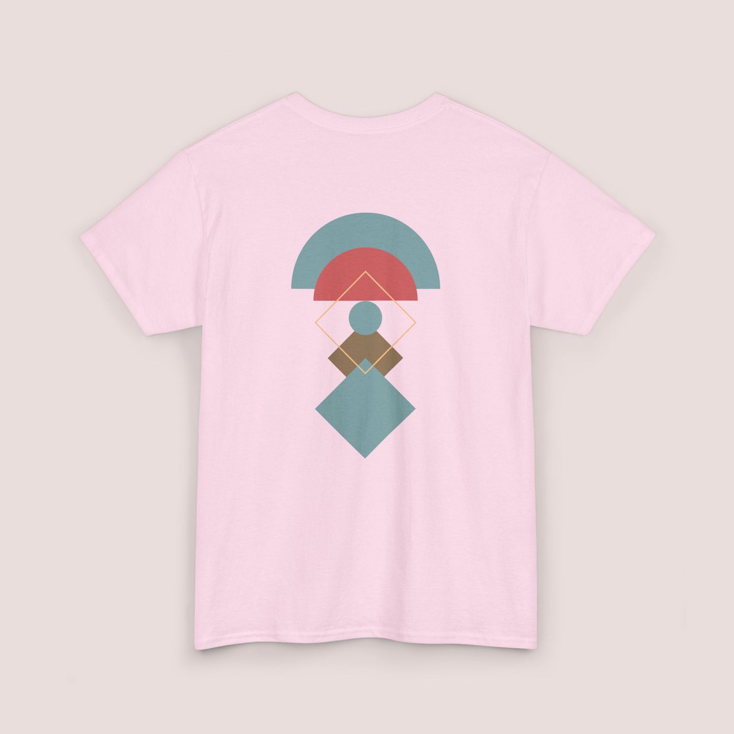 Modern Art Boho Style Minimalist Design Geometric Tee - Abstract Shapes and Vibrant Color Creative Casual T-Shirt