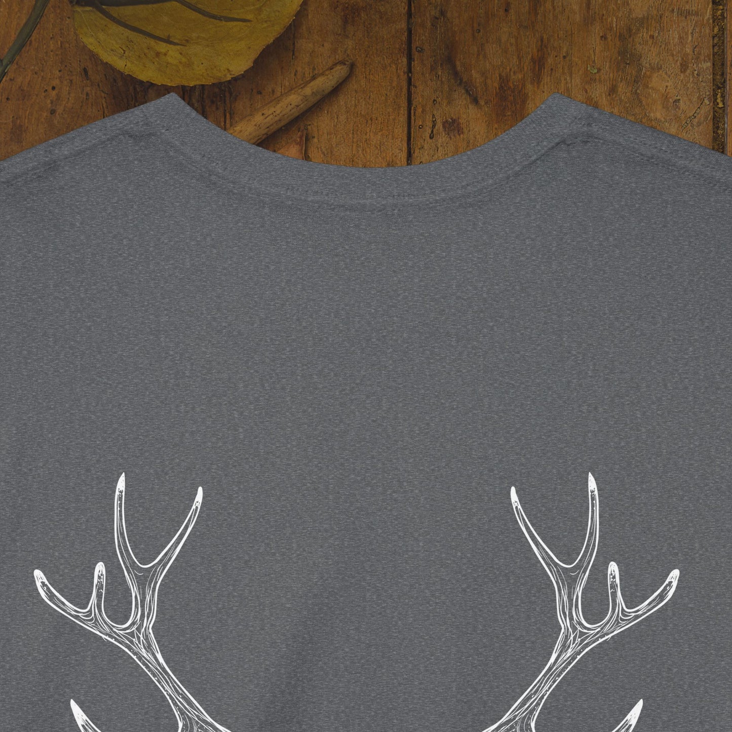 Custom Deer Antler Unisex Heavy Cotton Tee - Unique Exclusive Tribal Knotwork Inspired Design Gift