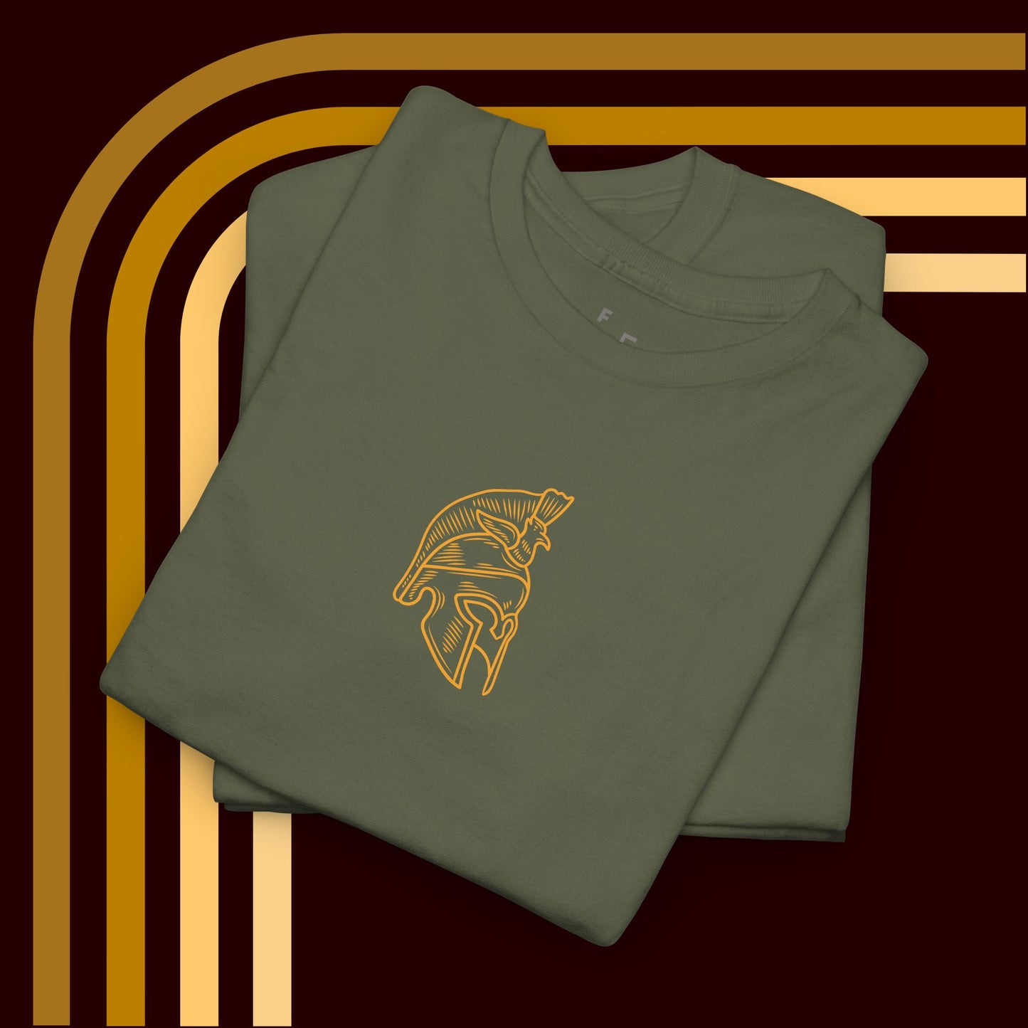 Spartan Helmet Antique Rome Line Art Design Tee, Personalized Warrior T-shirt