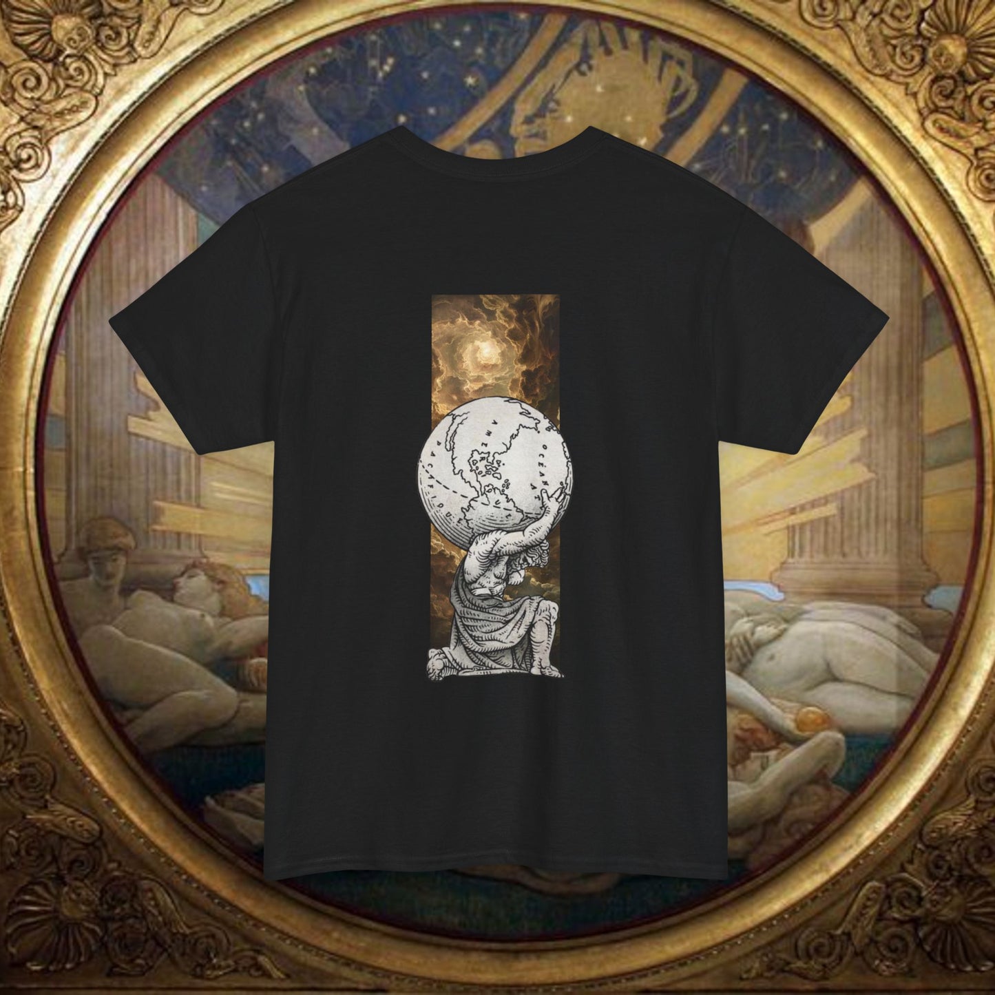 Greek Titan Atlas Unisex Tee, Mythology Lover Tshirt, Bearer of the World Shirt, Carrier of the Heaven Top, Myth Art Gifts, Greek Myth Tee