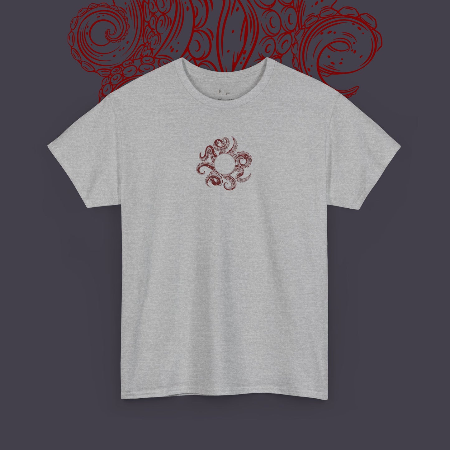 Specially Designed Abstract Drawing Octopus Arms Heavy Duty Cotton Tee