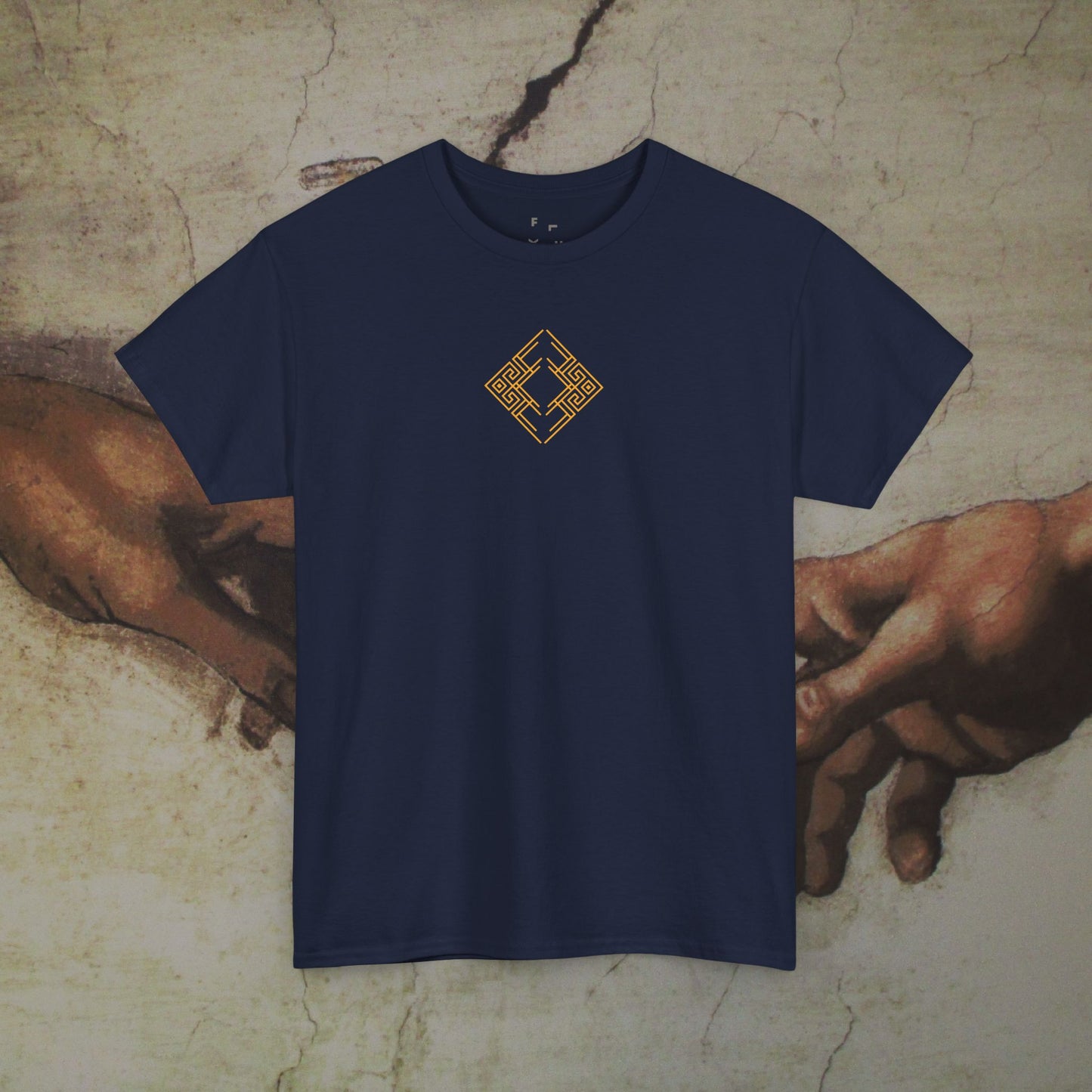 Creation of Adam Inspired Geometric Roman Style Art Cotton Shirt - Hand of Gods Parody Tee, Unique Top Lover Gift, Unique Premium Collection