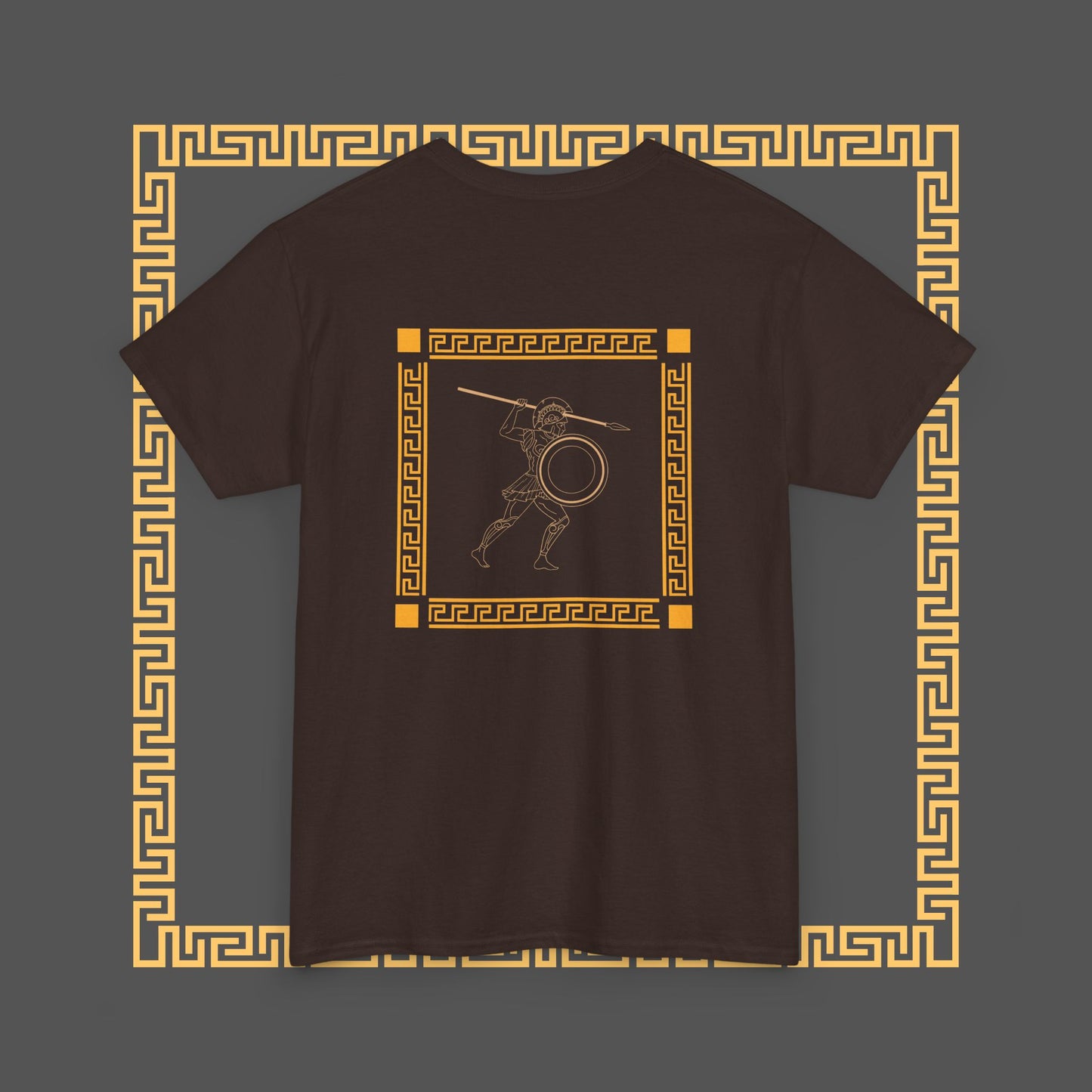 Premium Roman Gladiator Mythology Unique Spartan Soldier Key Pattern Inspired Cotton T-Shirt, Custom Design Gifts