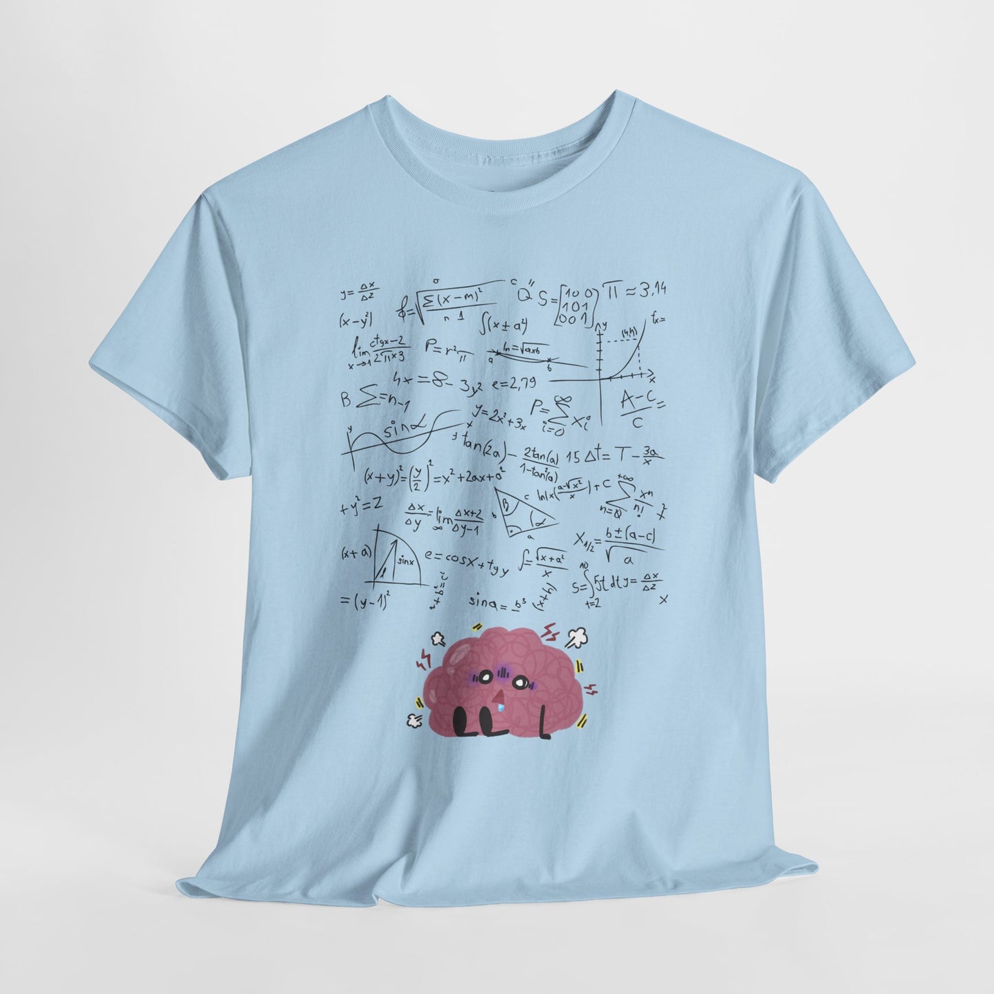 Funny Brain Math Unisex Heavy Cotton T-Shirt - Unisex Confused Mind Design | Perfect for Students & Math Lovers