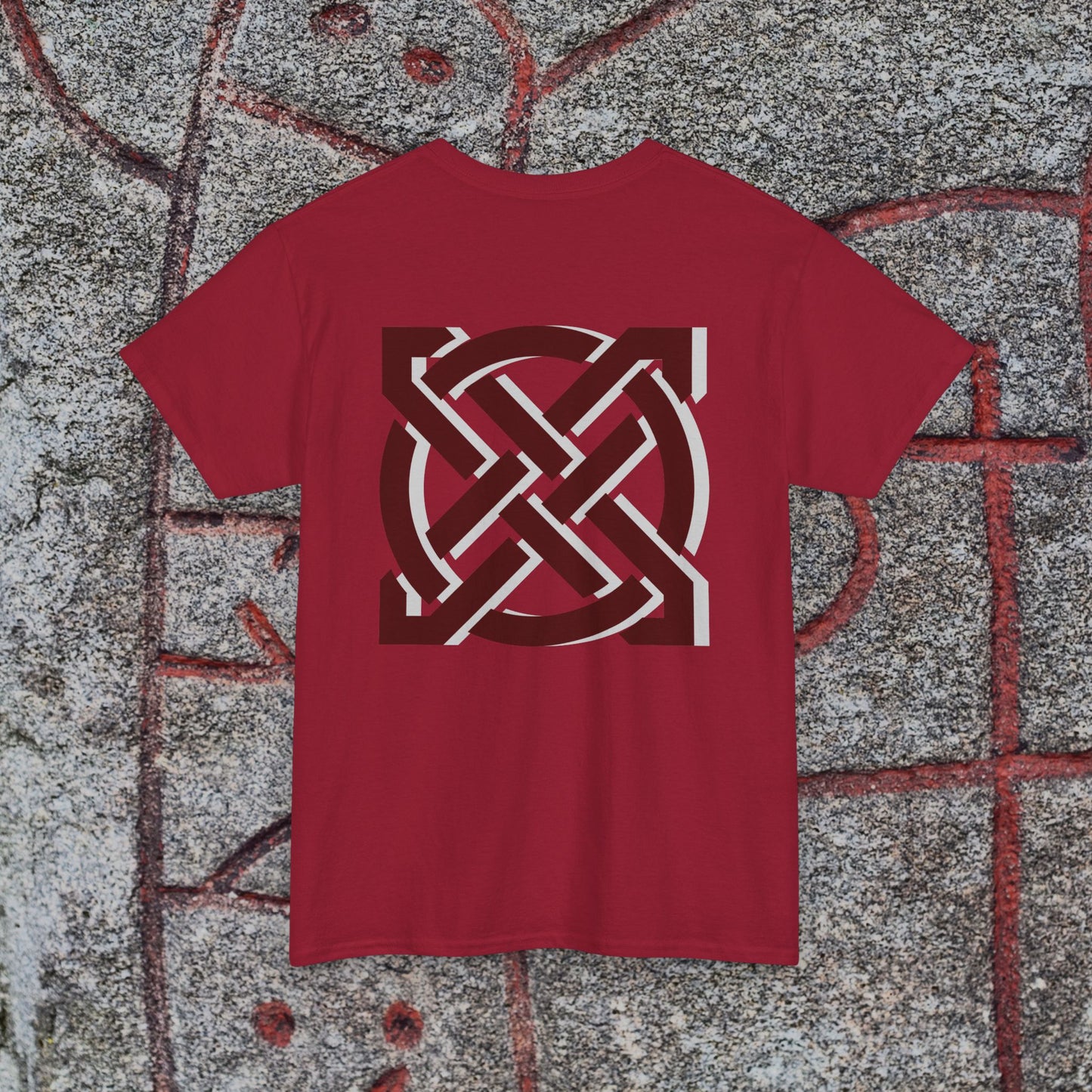 Celtic Knot Unique Viking Symbol Heavy Cotton Tee -Custom Norse Knotwork Design T-Shirt