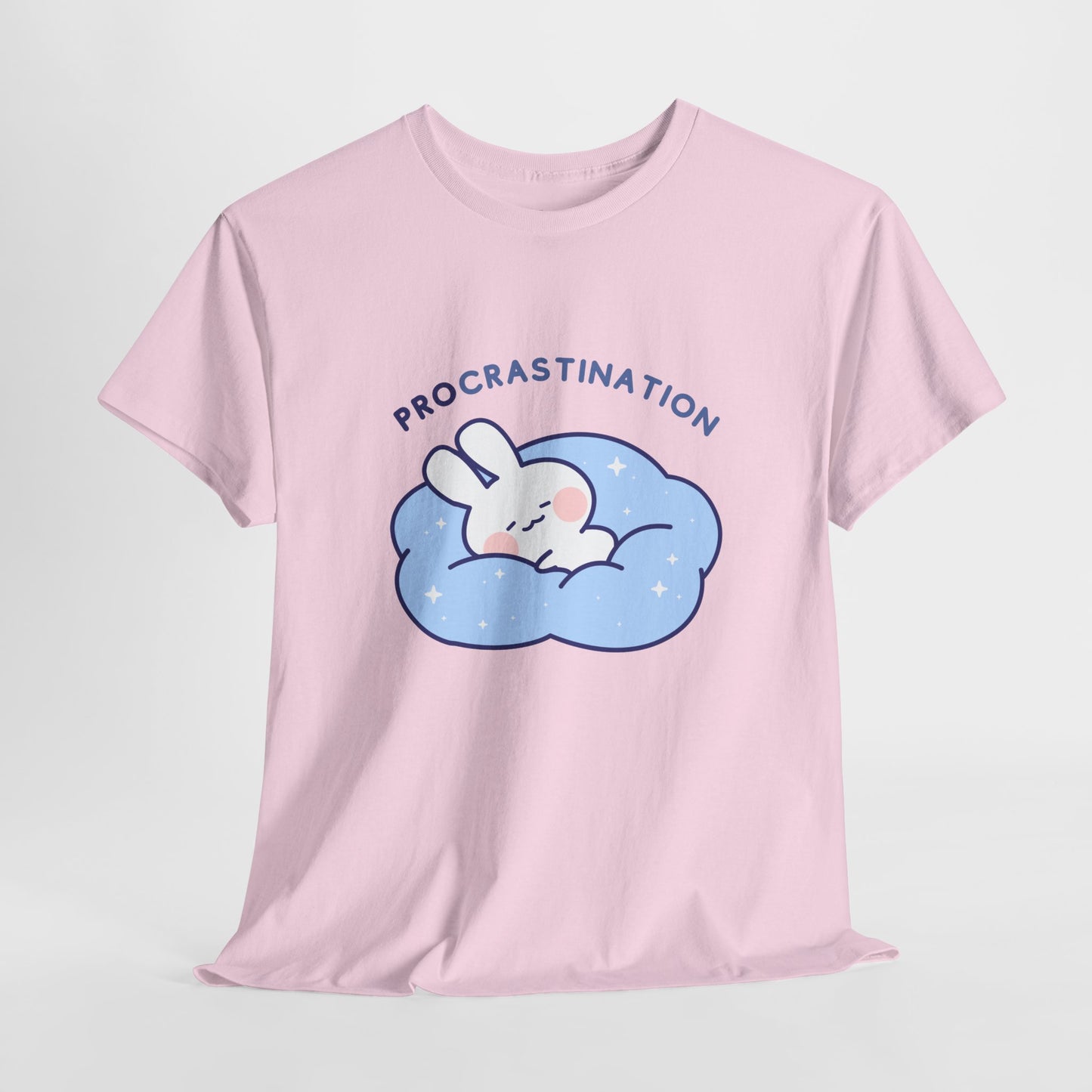 PROcrastination Bunny Funny Design Ironic Unisex Heavy Cotton Tee | Funny Relaxed Fit Premium T-Shirt