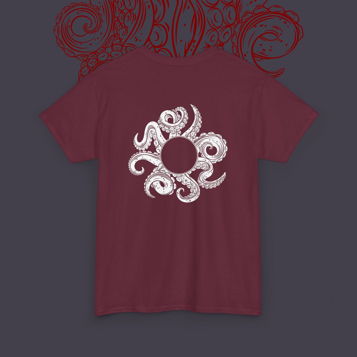 Specially Designed Abstract Drawing Octopus Arms Heavy Duty Cotton Tee