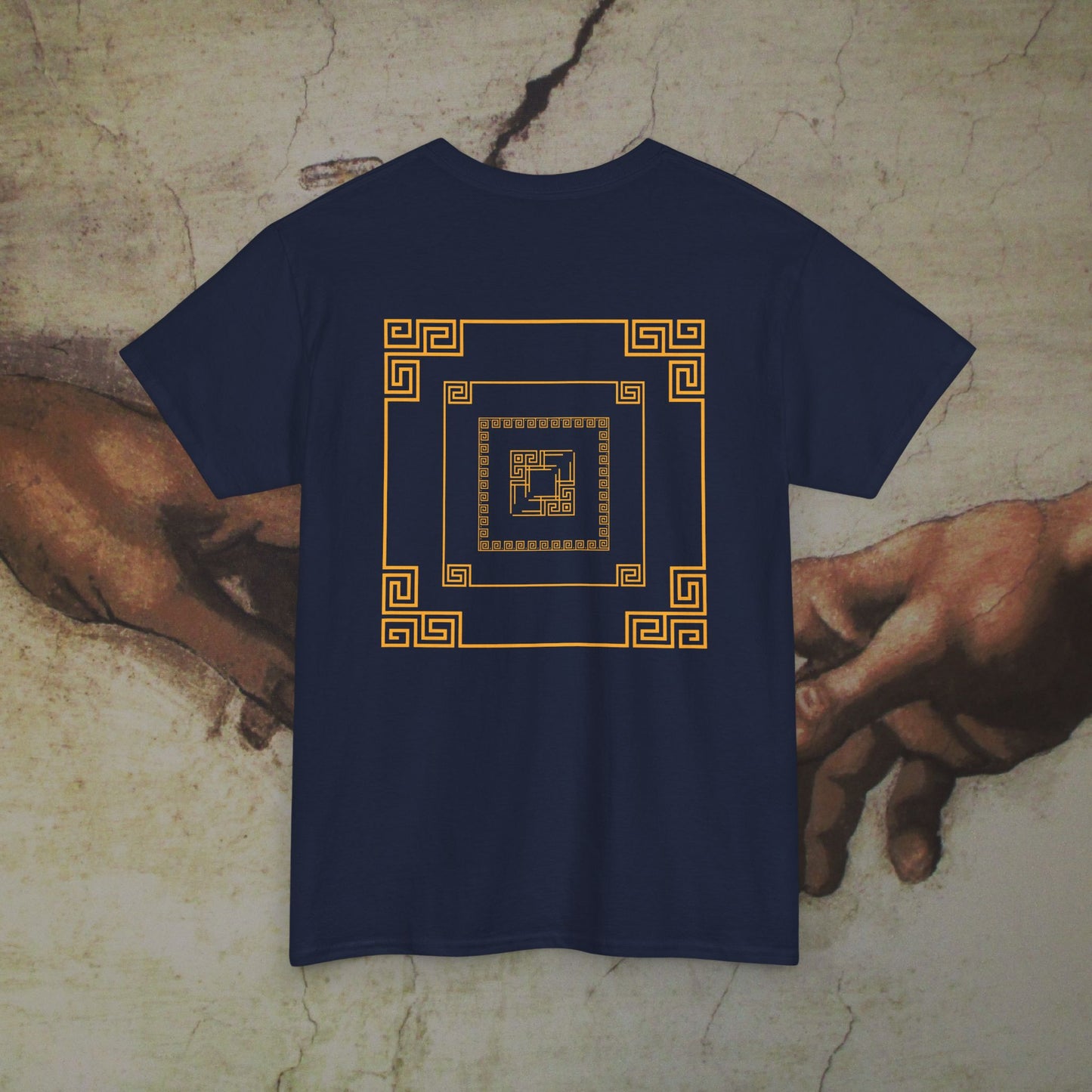 Creation of Adam Inspired Geometric Roman Style Art Cotton Shirt - Hand of Gods Parody Tee, Unique Top Lover Gift, Unique Premium Collection