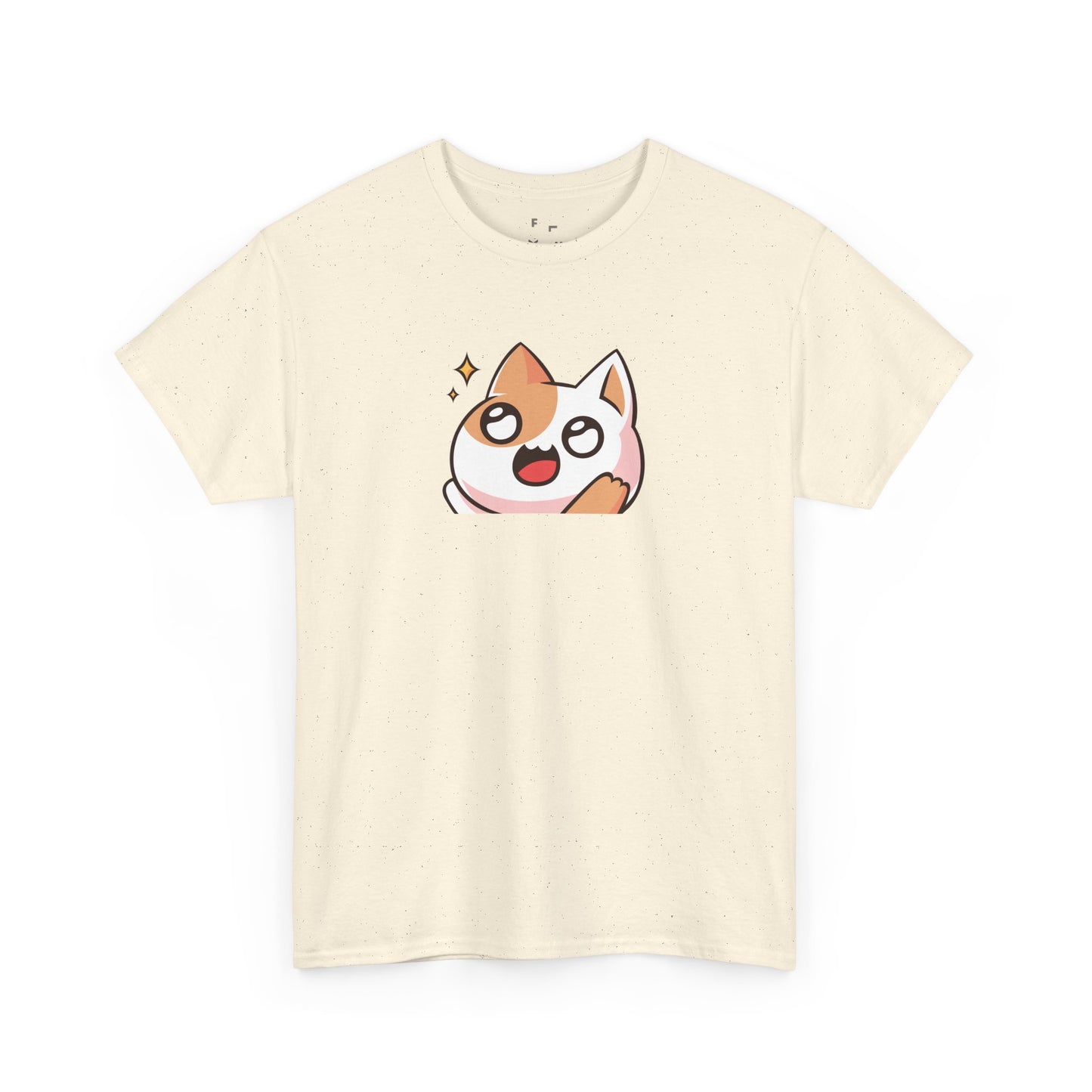 Kawaii Cat Emoji Unisex Heavy Cotton Tee – Cute Anime Style Printed Unisex Tee – Funny & Adorable Cat T-Shirt, Gift Idea