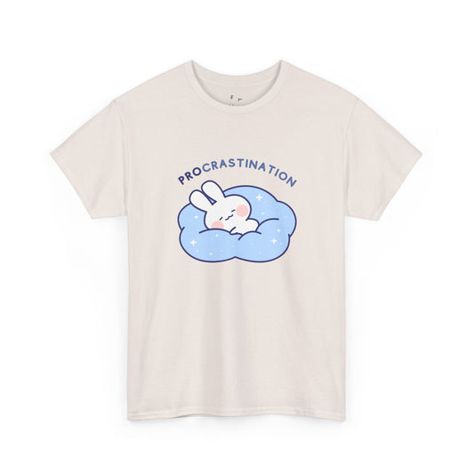 PROcrastination Bunny Funny Design Ironic Unisex Heavy Cotton Tee | Funny Relaxed Fit Premium T-Shirt