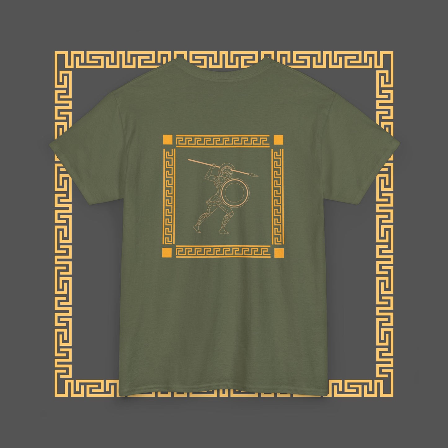 Premium Roman Gladiator Mythology Unique Spartan Soldier Key Pattern Inspired Cotton T-Shirt, Custom Design Gifts