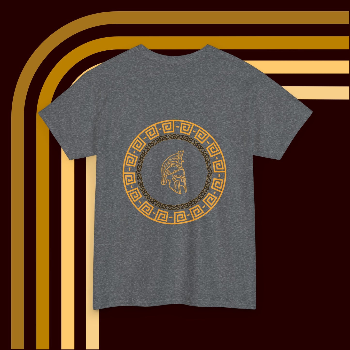 Spartan Helmet Antique Rome Line Art Design Tee, Personalized Warrior T-shirt