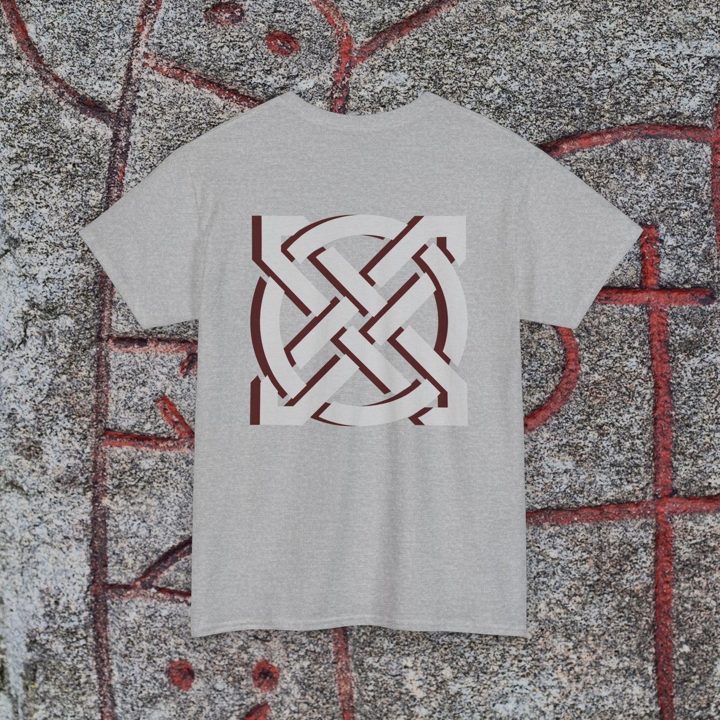 Celtic Knot Unique Viking Symbol Heavy Cotton Tee -Custom Norse Knotwork Design T-Shirt