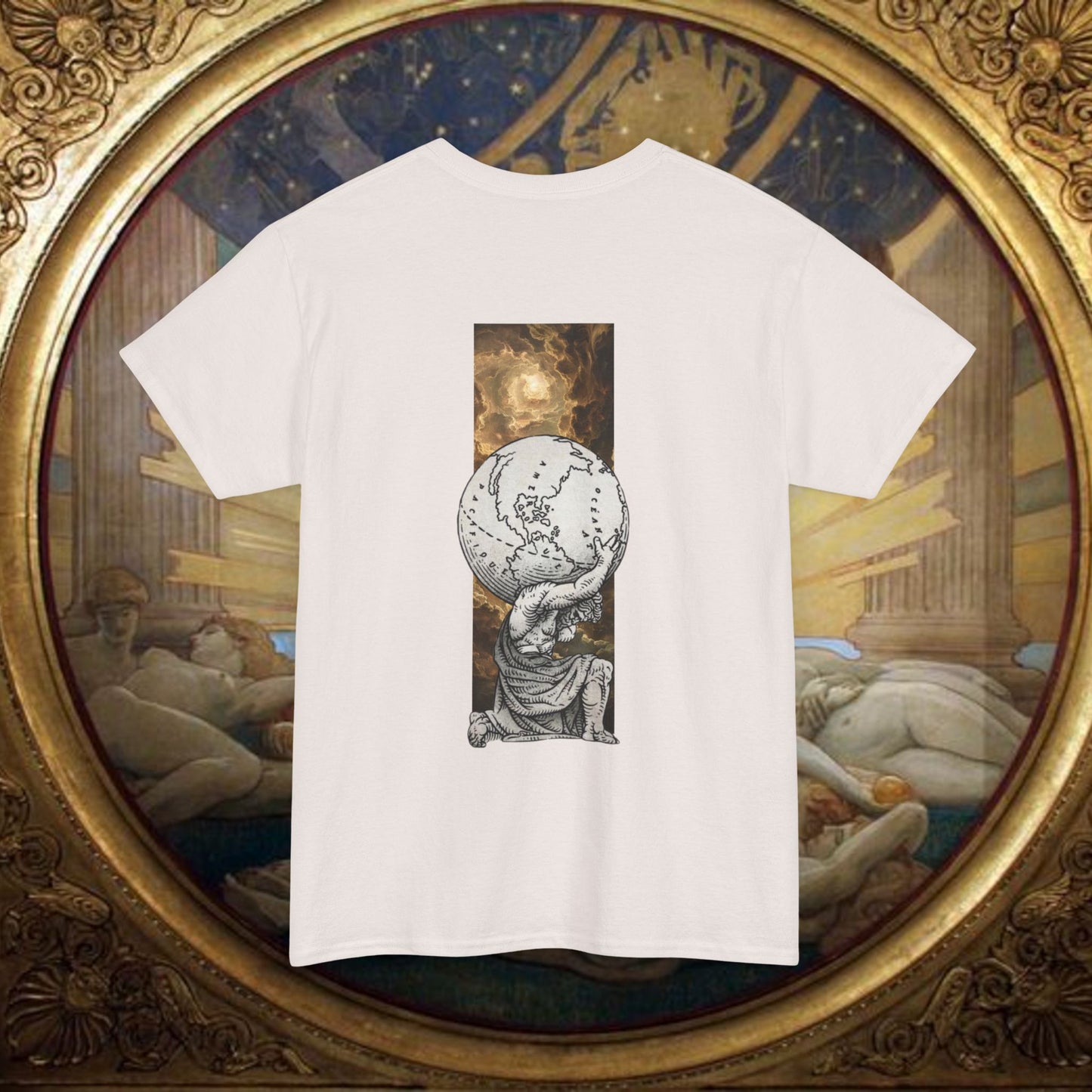 Greek Titan Atlas Unisex Tee, Mythology Lover Tshirt, Bearer of the World Shirt, Carrier of the Heaven Top, Myth Art Gifts, Greek Myth Tee