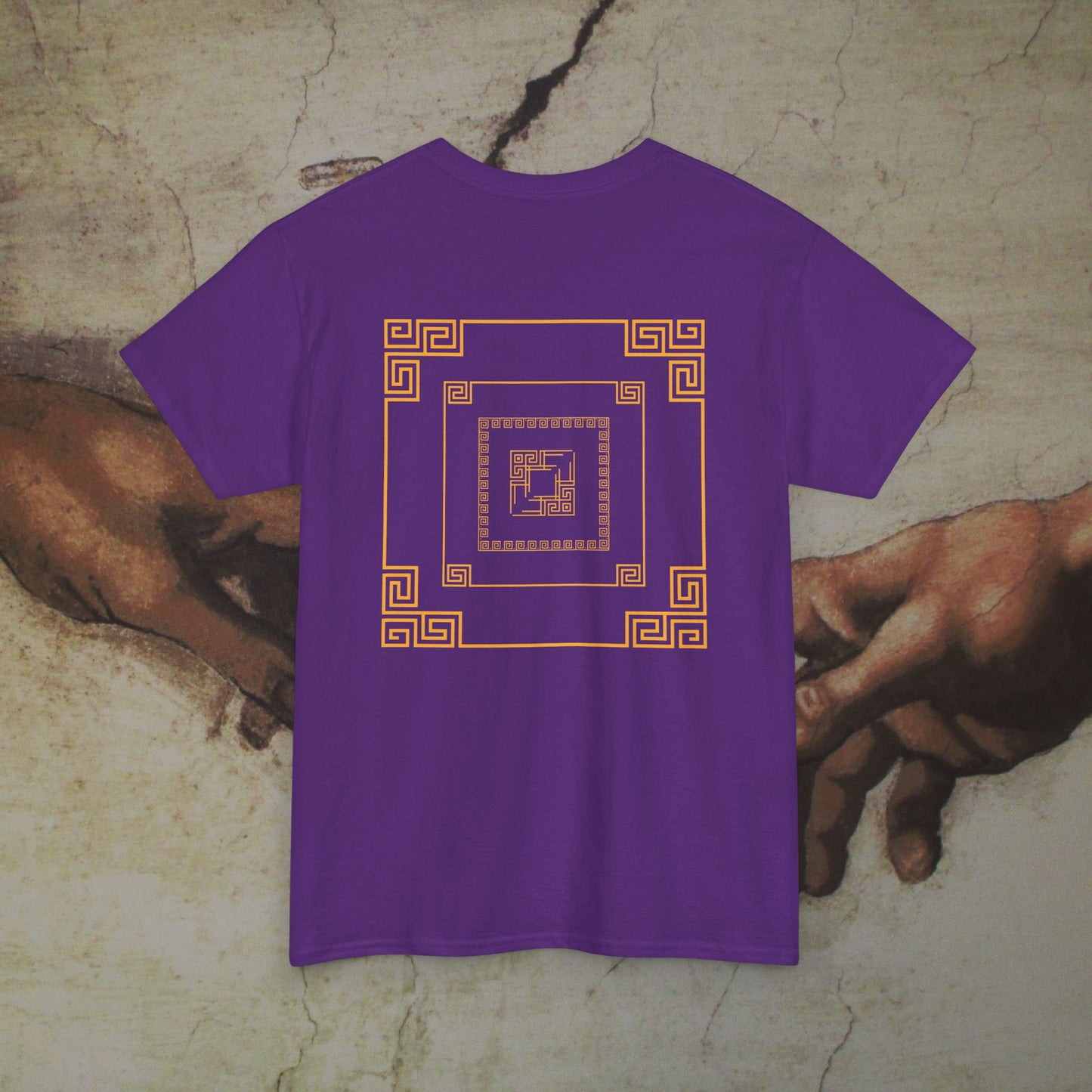 Creation of Adam Inspired Geometric Roman Style Art Cotton Shirt - Hand of Gods Parody Tee, Unique Top Lover Gift, Unique Premium Collection